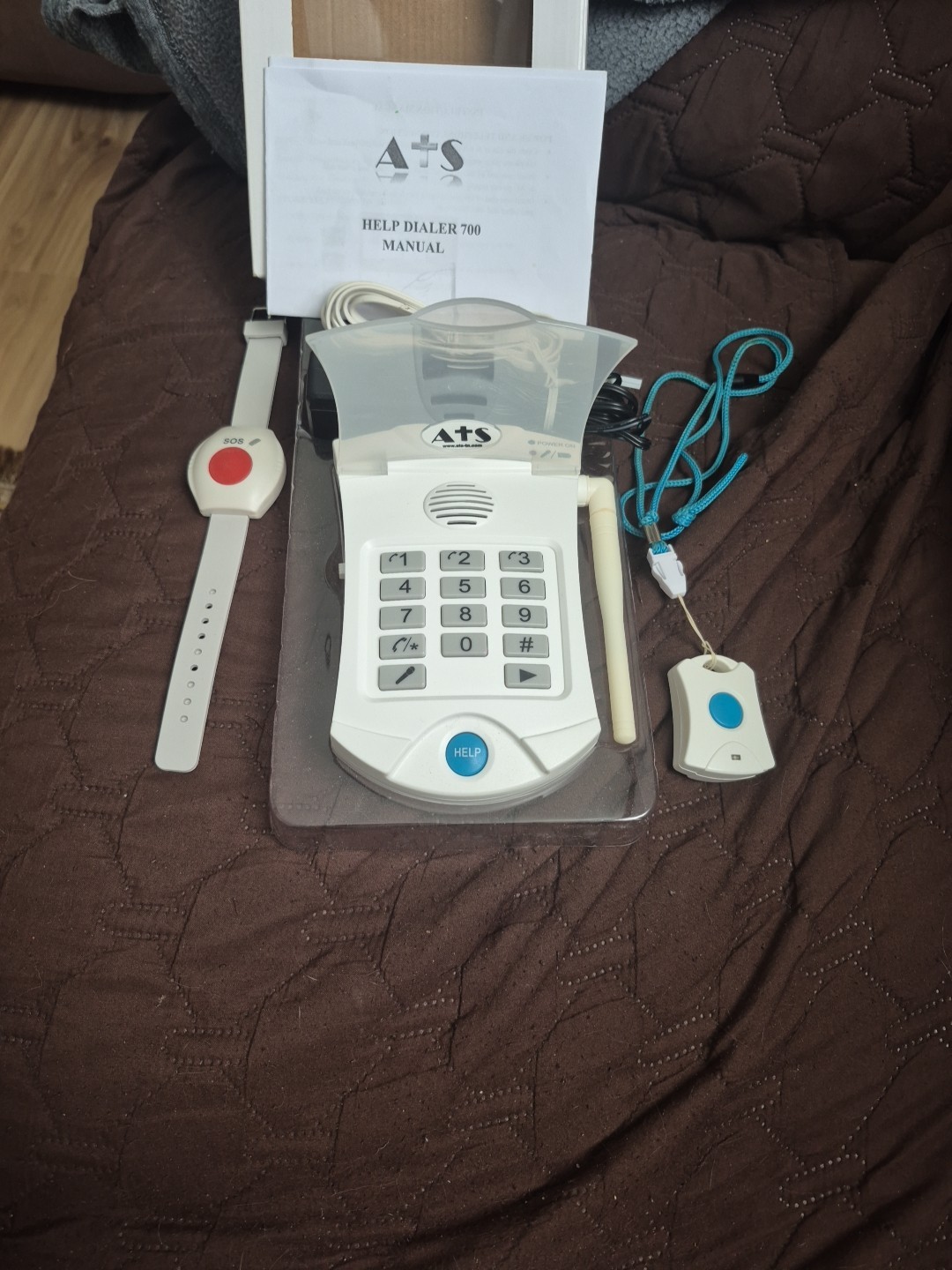 HELP Dialer 700 Medical Alert System With Necklace & Wristband/Bracelet