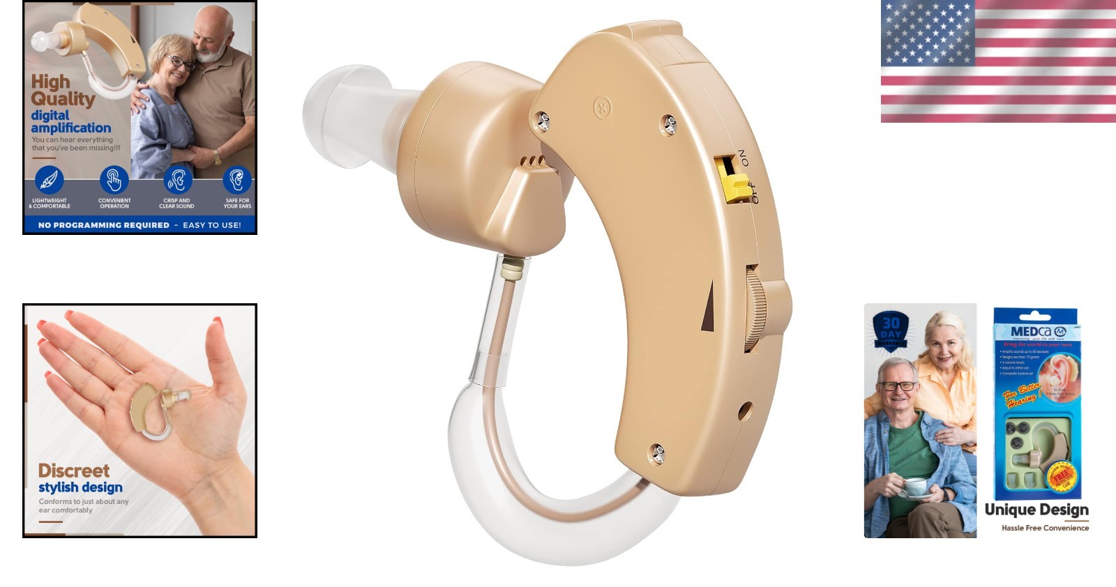 Digital BTE Hearing Amplifier – Noise Reduction, Volume Control Included