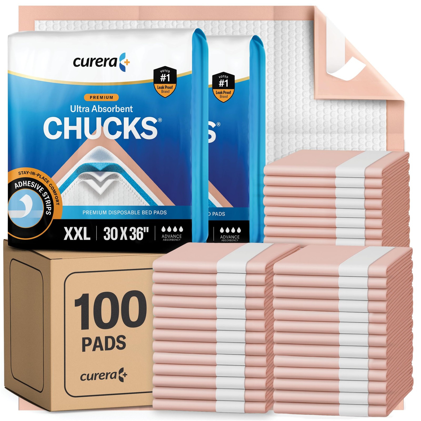 Chucks® Disposable Underpads 30”x36” [100-Count] Ultra Absorbent Chux Incontinen