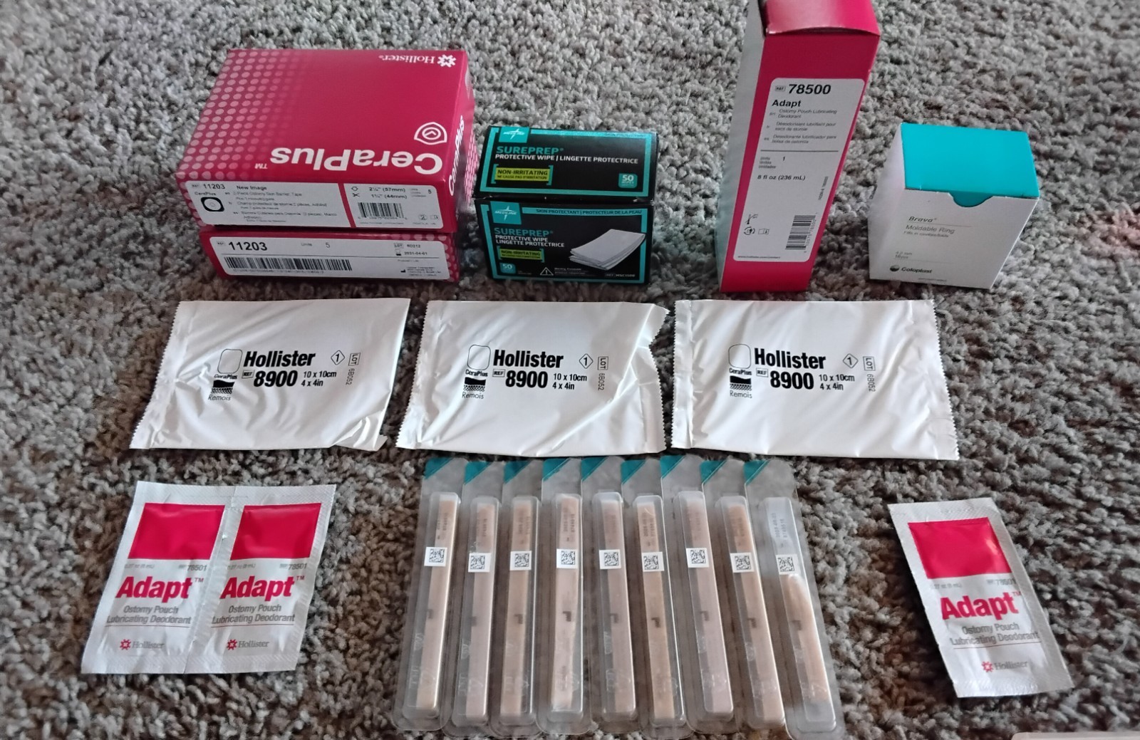 Hollister and Coloplast Ostomy Supplies: Bags, Barriers, Lubricant, Rings Extras