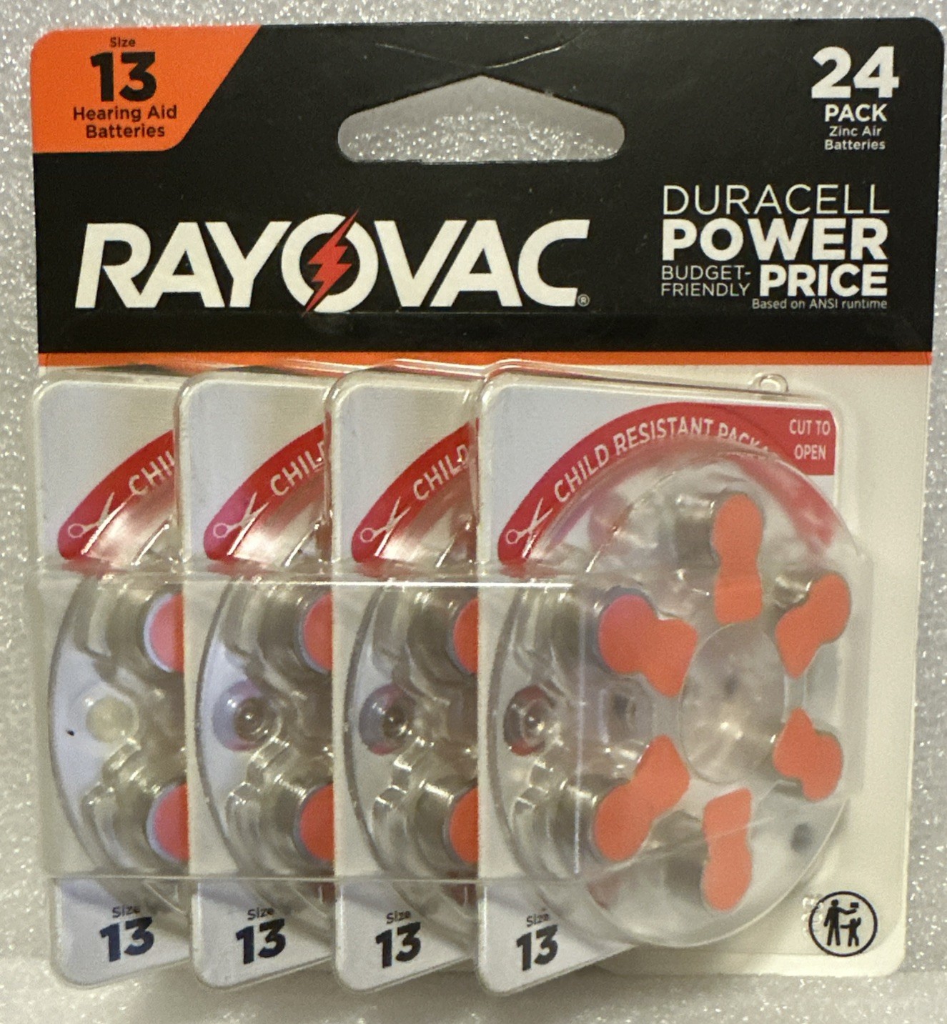 Rayovac Hearing Aid Batteries-24 Pack Size 13-Expiration Date Nov 2028