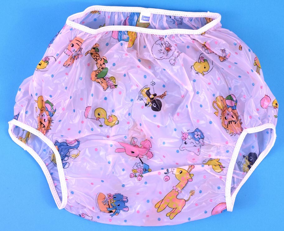 Incontinent new Gary Plastic Pants Adult Size SMALL Pink Carousel Design