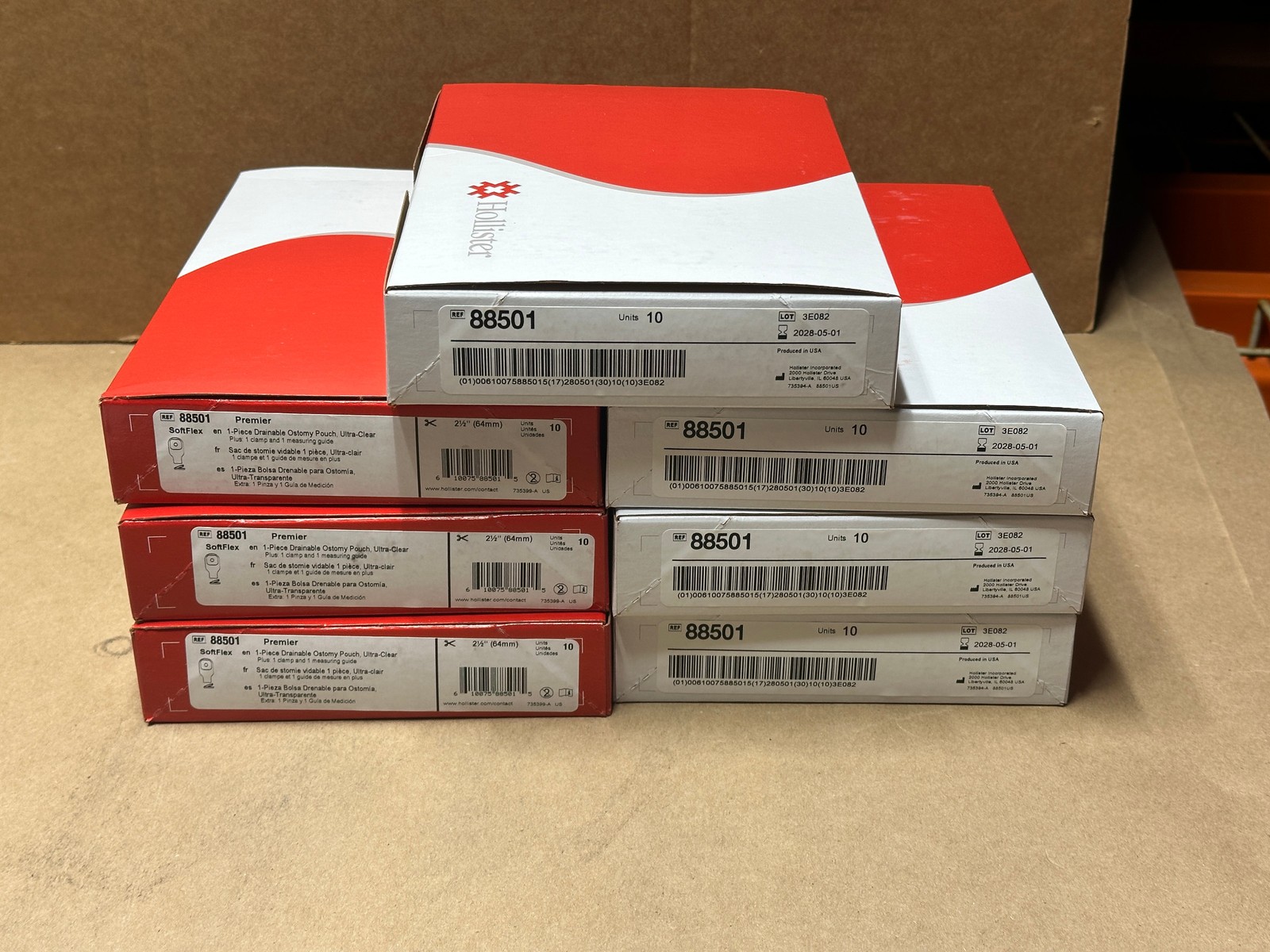 70x Pack Lot (7x 10pack) Holliser 88501 Ostomy Bag SoftFlex premier 2-1/2″ 64mm