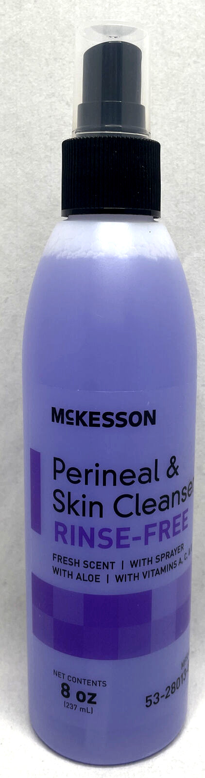 McKesson Rinse-Free Perineal Wash Scented Skin Cleanser 8 oz Pump Bottle