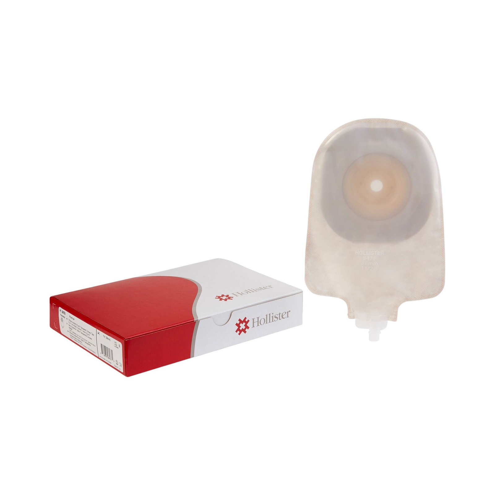 Premier One-Piece Transparent Urostomy Pouch, Cut to Fit Stomas up to 38 mm (Box