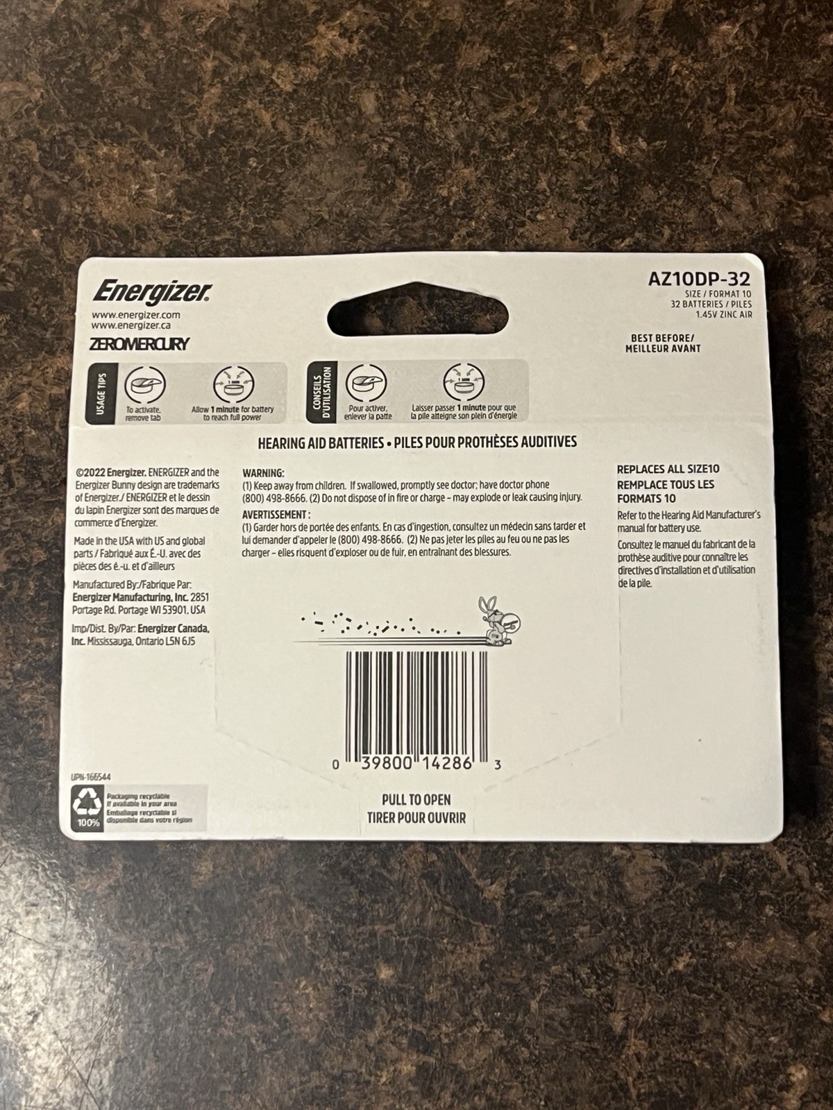 NEW Energizer Size 10 (32) Hearing Aid Batteries AZ10DP-32 3 Packs