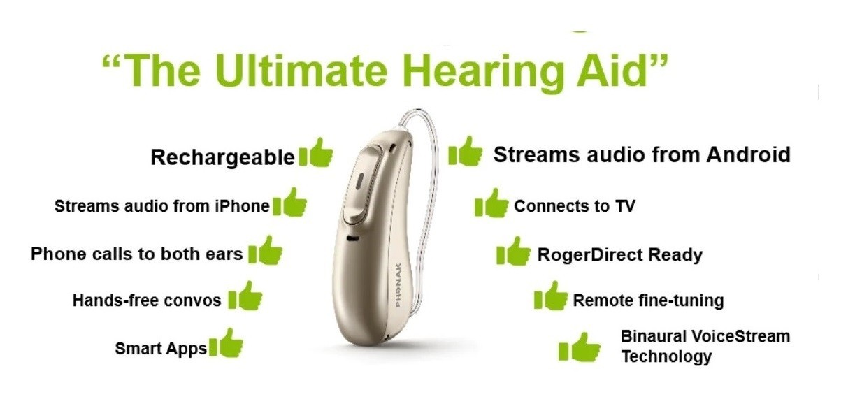 Infinio i30 Waterproof Hearing Aids + Phonak dryer + 2 chargers + Pocket Remote