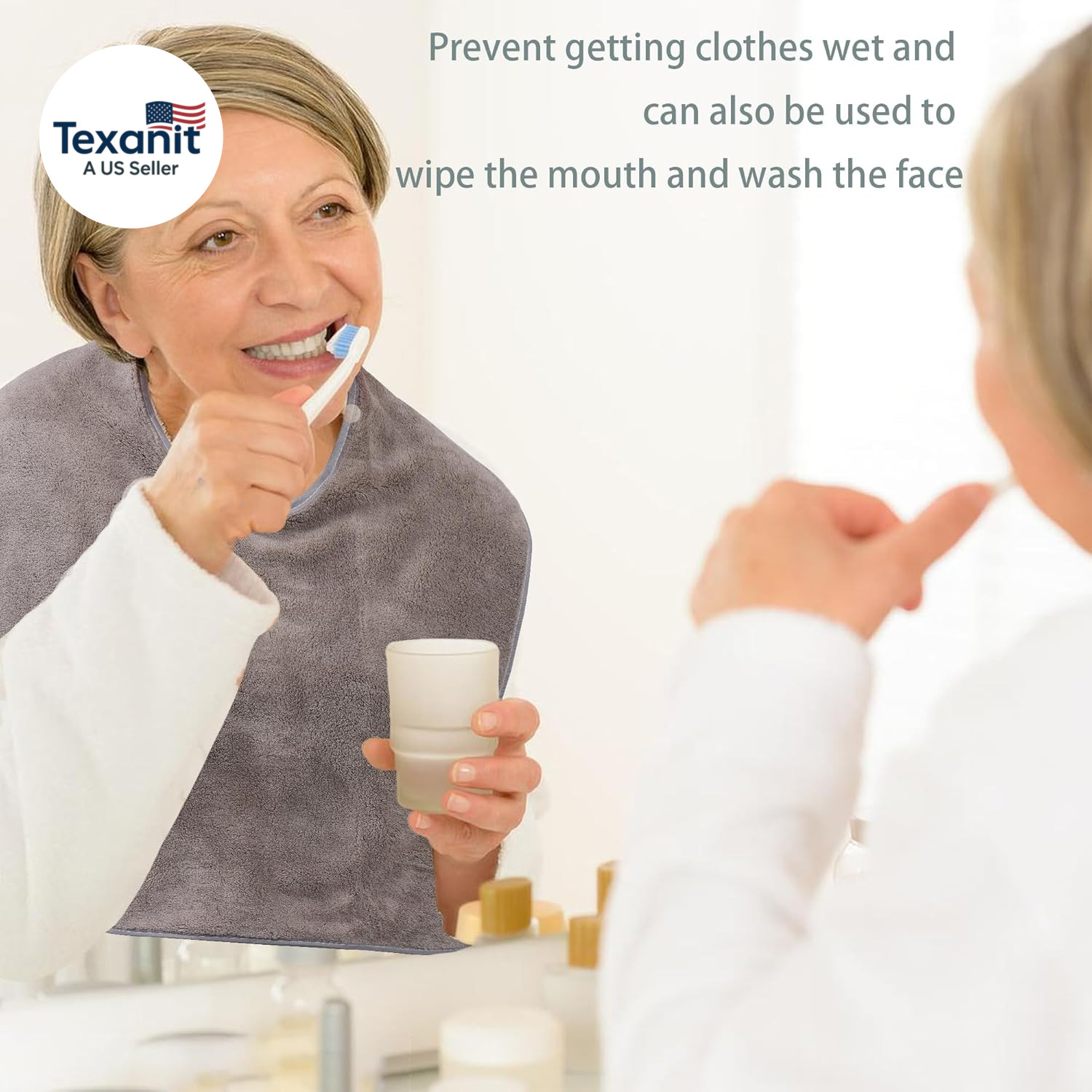 4 Pack Adult Bibs for Men and Women, Adult Bibs for Elderly,Towel Bibs for Speci