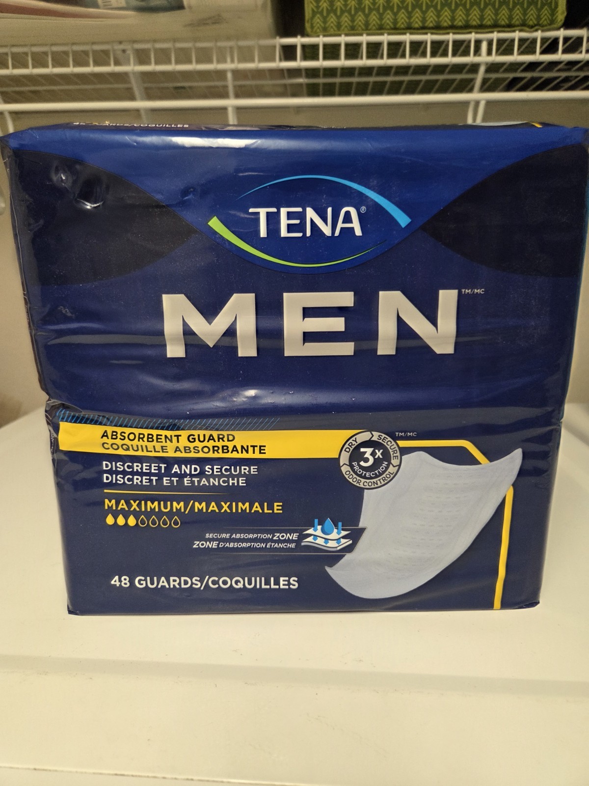 Tena Men Absorbent Guard 48 Count Maximum Discreet & Secure Protect Underwear