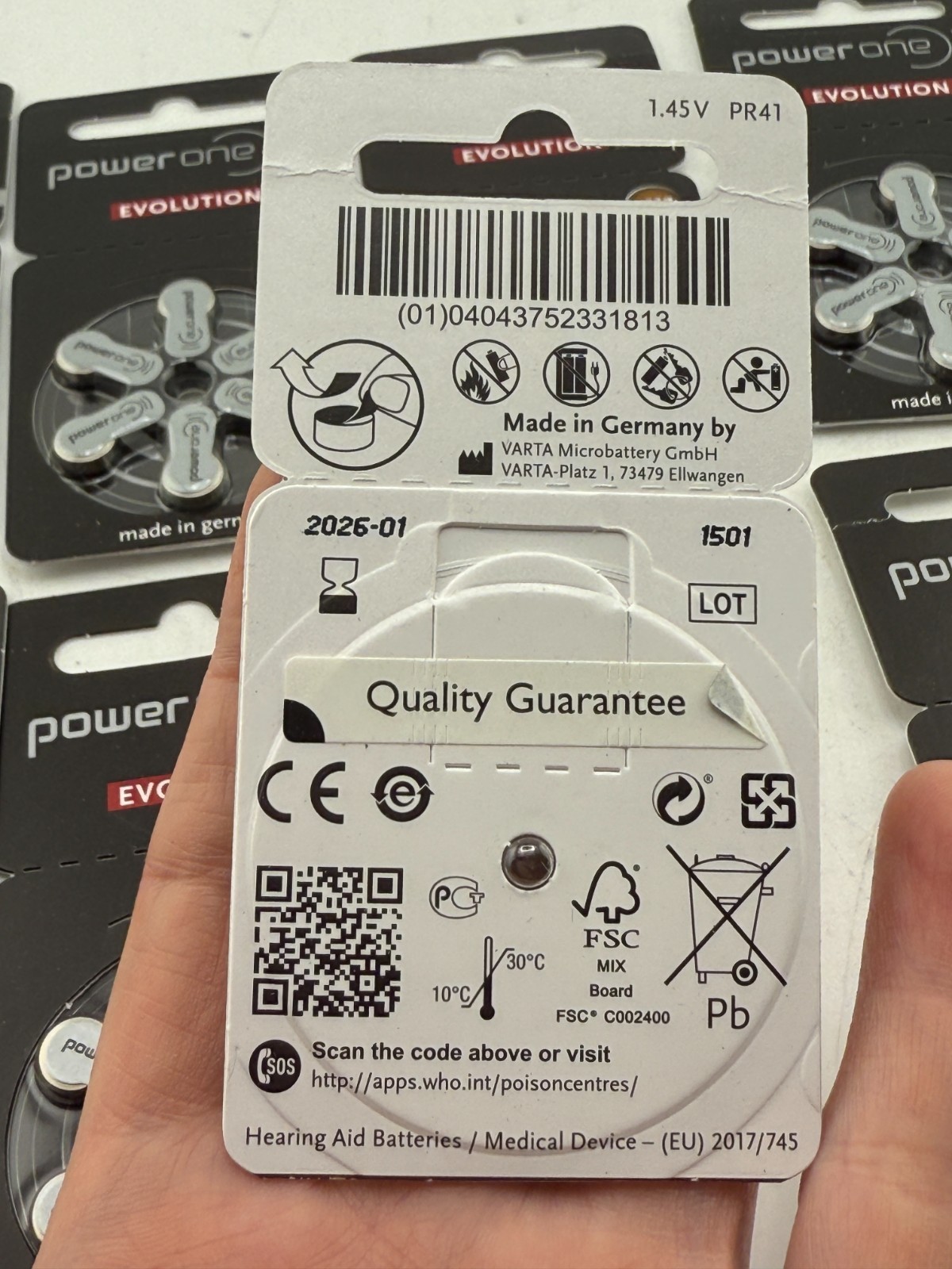 60 Varta Power One Evolution P312 Hörgerätebatterien 1,45V 312 10x6er-Pack PR41