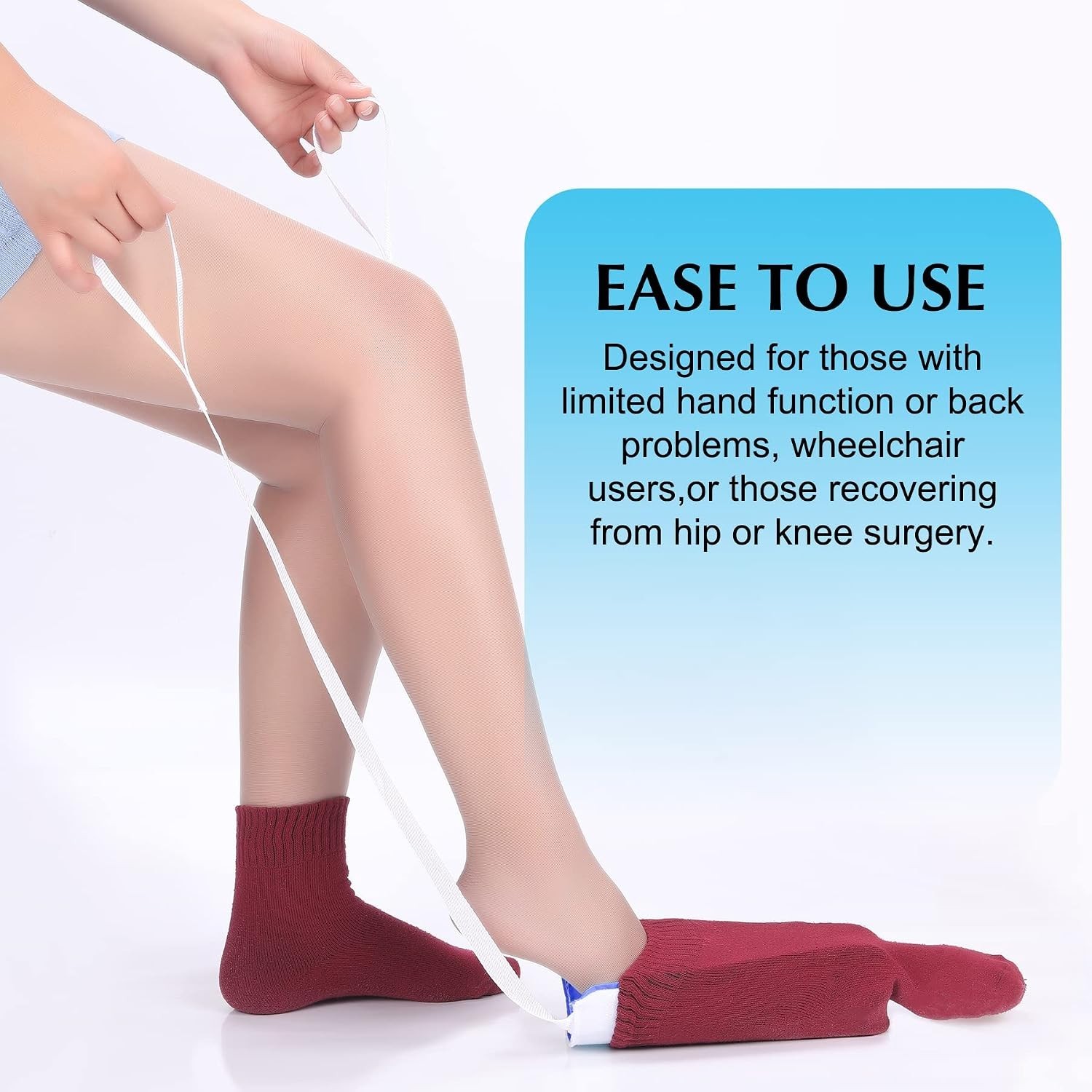 Lightweight Sock Aid Device for Easy Sock Wearing – Ideal for Pregnant & Elderly