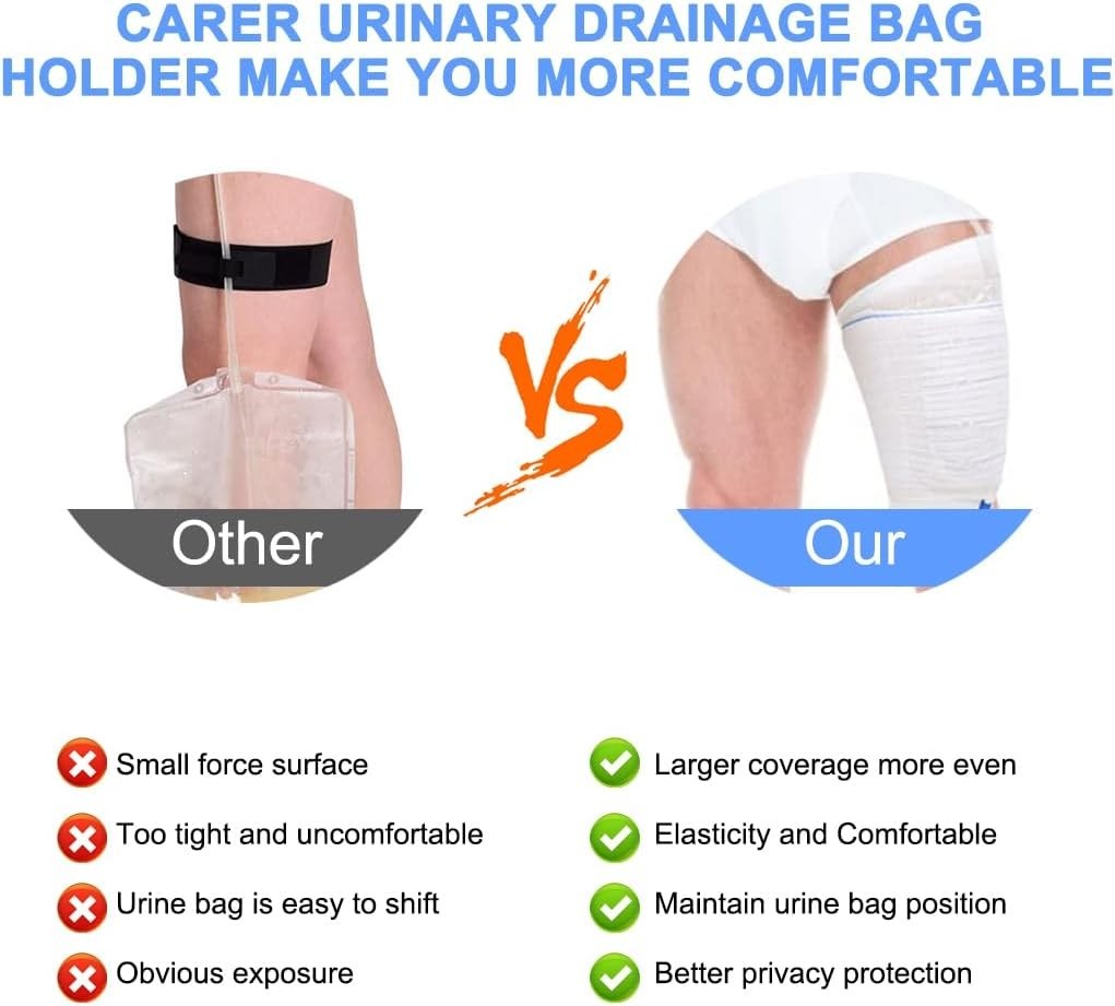 4 Pcs Catheter Leg Bag Holder Urine Bag Holders Stay in Place Carer Leg Bag Slee