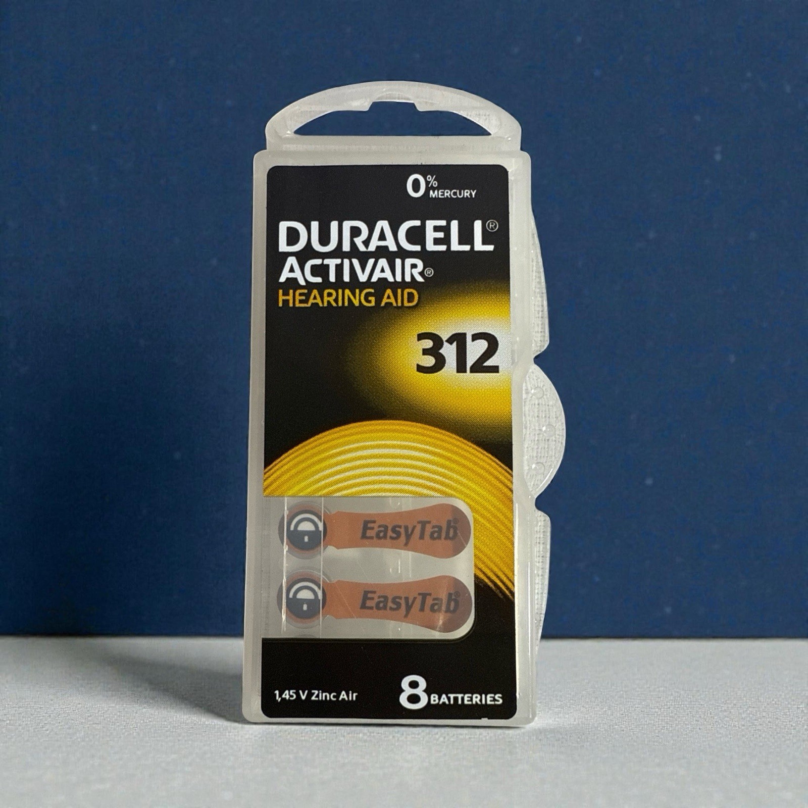 Duracell Hearing Aid Batteries brown tab (Size 312)
