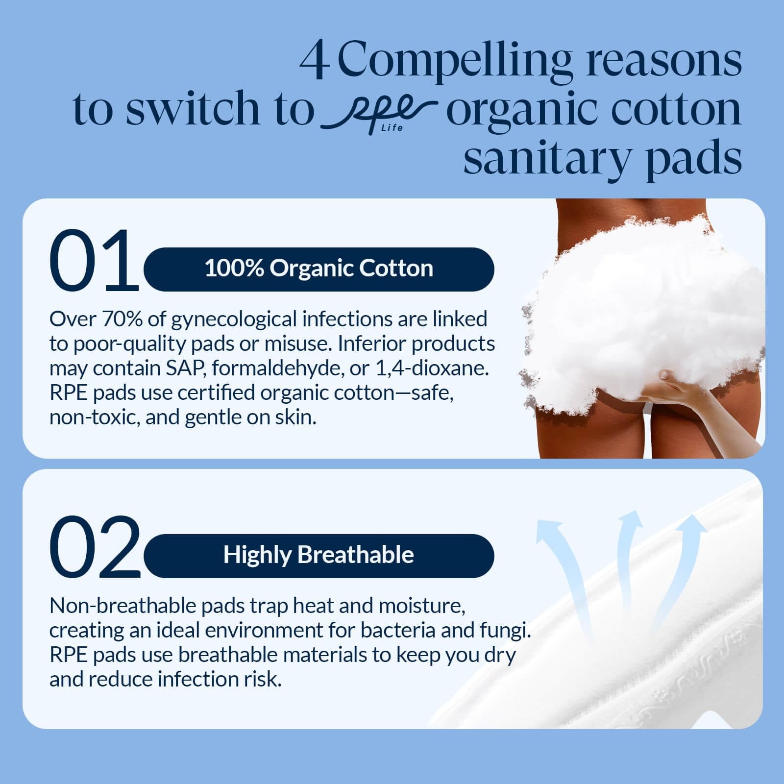 100% Organic Super Long Overnight Pads Extra Overnight, Size 6, 30ct