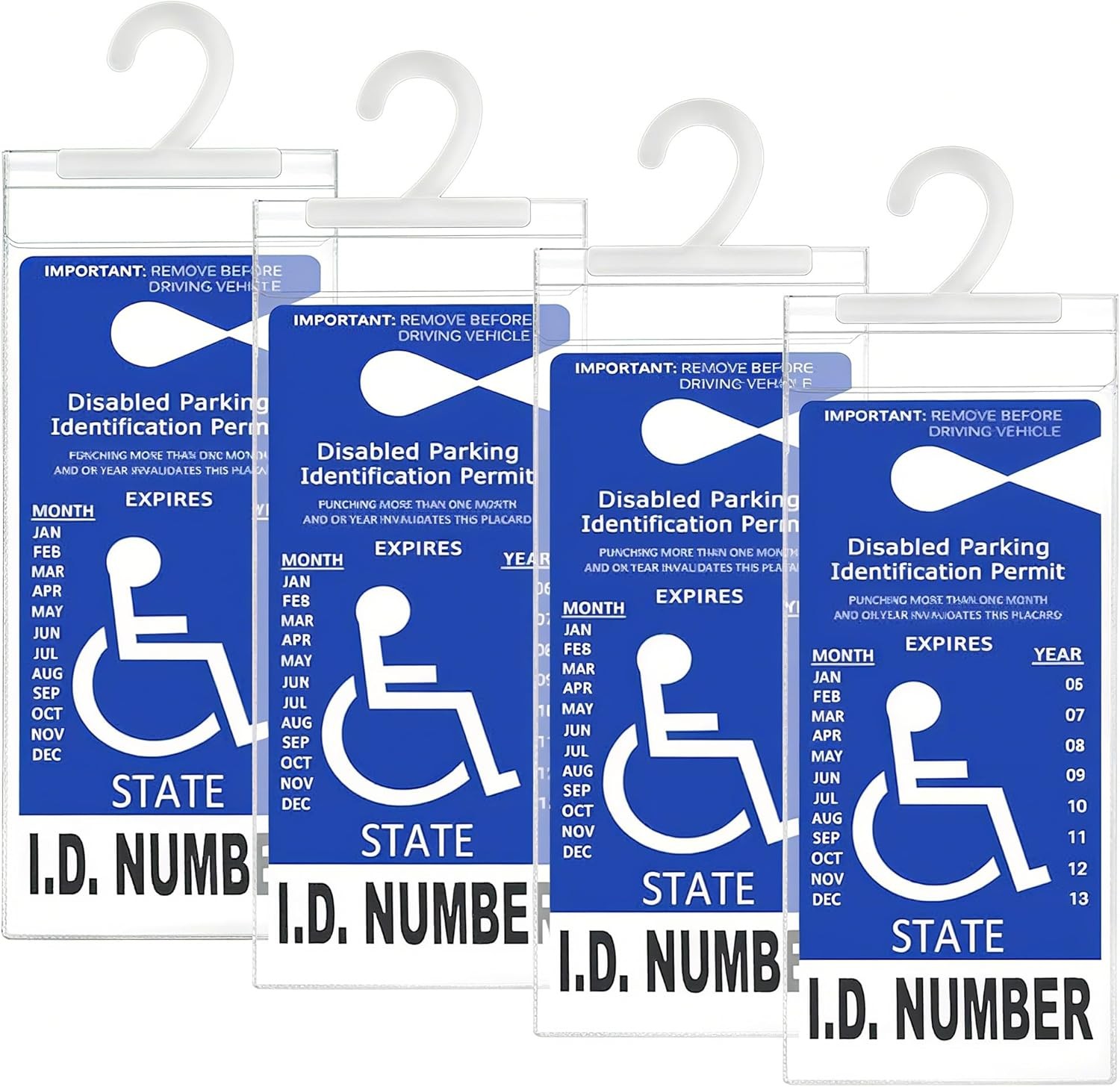 Handicap Placard Holder Disabled Parking Permit Protector Mirror Tag Sleeve Hang