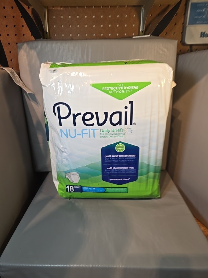 Prevail Nu-Fit Daily Briefs Large 45″-58″ 18 Count Maximum Absorbency New