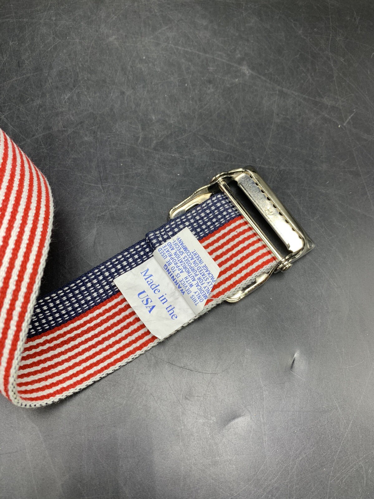 American Flag Adjustable Belt Made In USA By Skil Care, Red White Blue, Mint