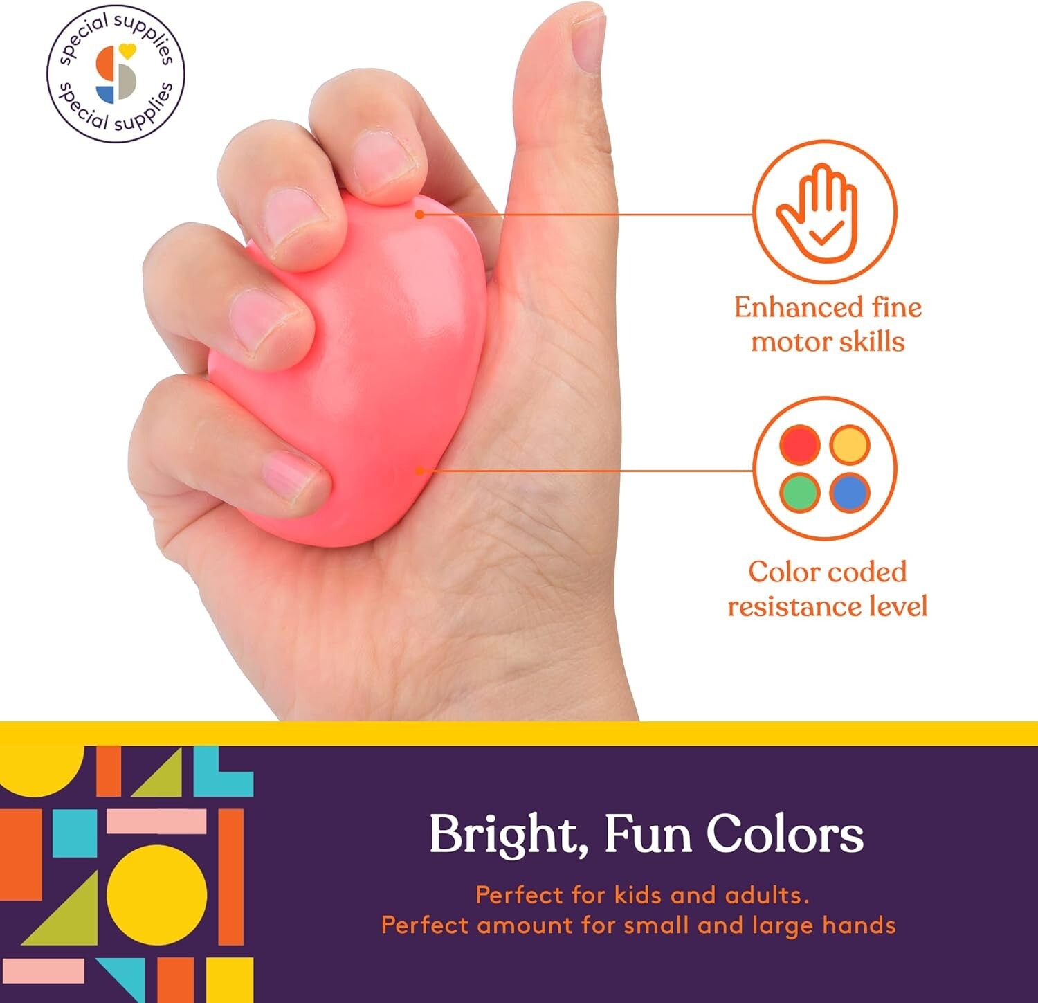 Therapy Putty Silicone Set of 4 Colors Stress Relief Hand Exercise Tool Kit
