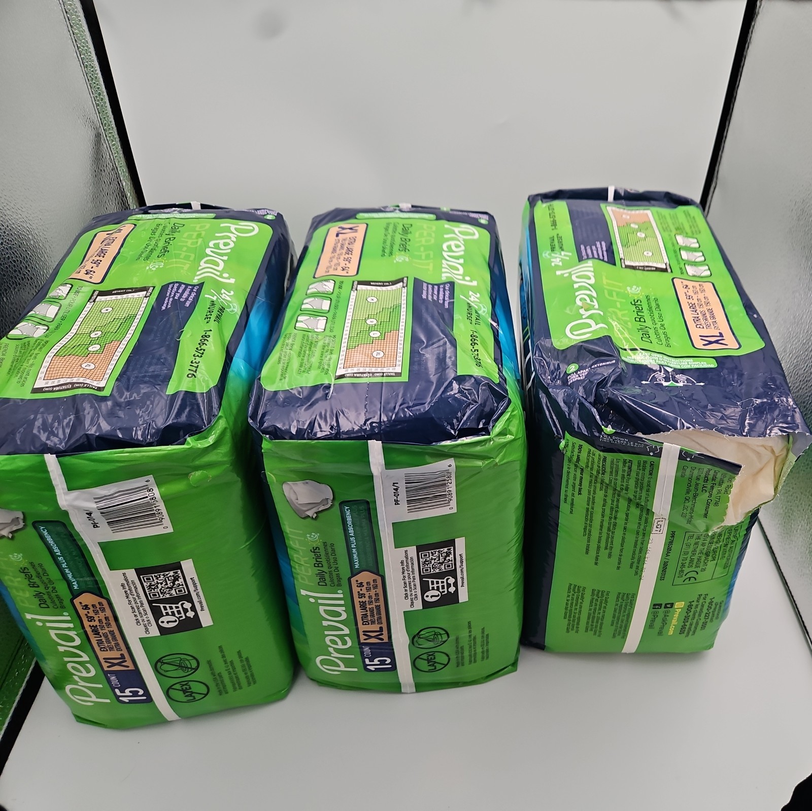 (3 Packs) Prevail Per-Fit XL Adult Briefs 59″- 64″, Max Plus Absorbency PF-014/1