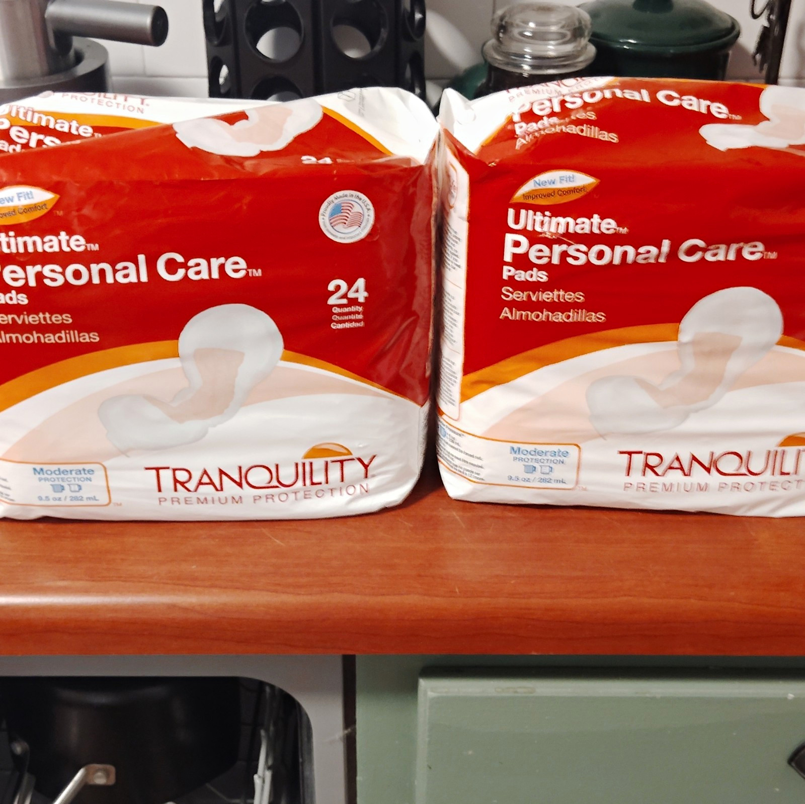 Tranquility Ultimate Personal Care Pads Moderate White 24 Ct (2 Pack) 48 Total