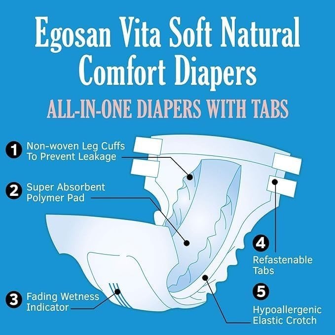Maxi Absorbent Adult Diaper Briefs for Men & Women, 2-Count Medium Sample