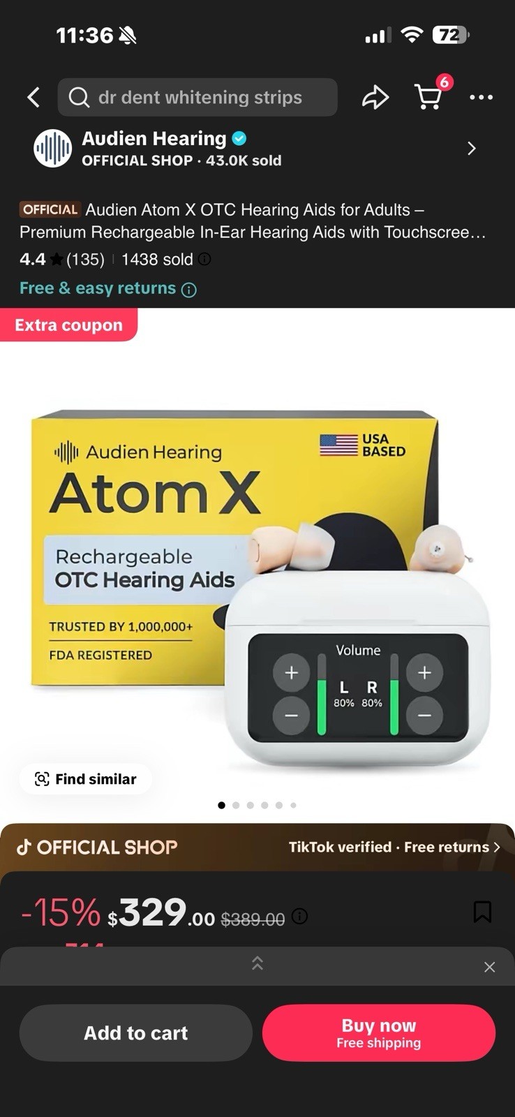 Audien Atom X OTC Hearing Aids for Adults – Premium Rechargeable