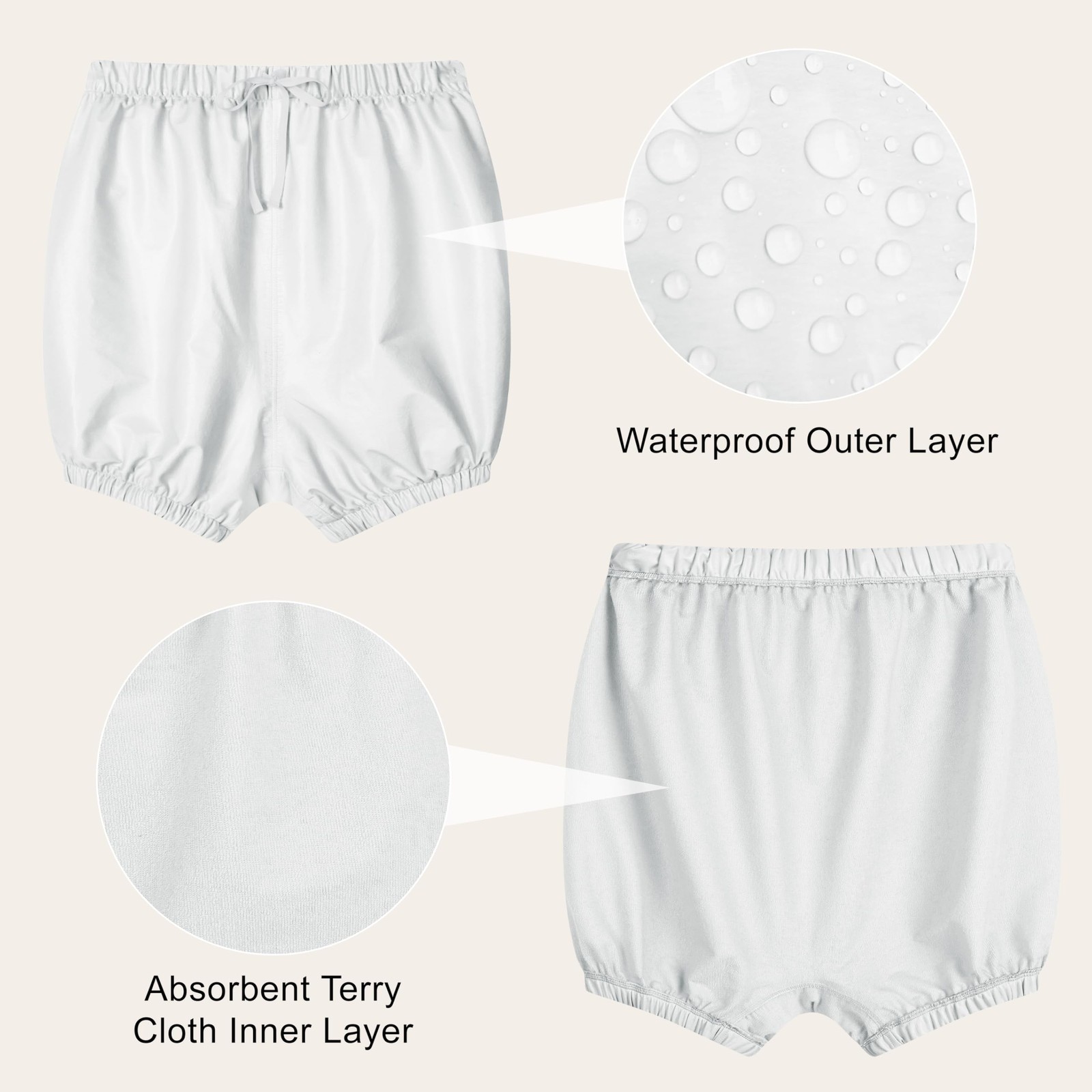 Codida Adult Leakproof Plastic Pants Diaper Cover, Washable Incontinence Unde…