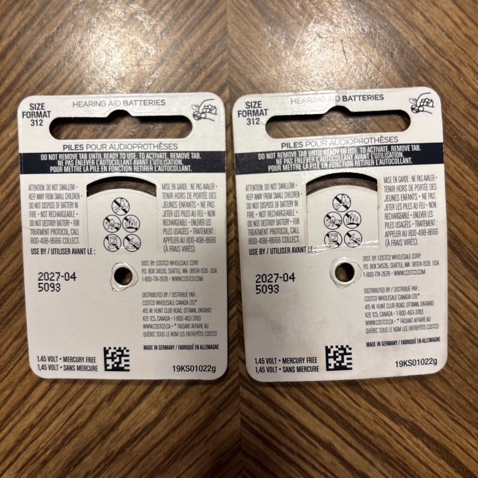 94 NEW UNUSED Kirkland Signature Hearing Aid 312 Batteries (+ bonus batteries)