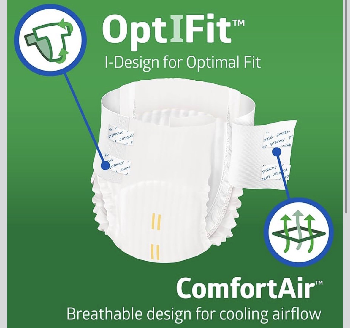 FitRight Adult Diapers, Extra+ Heavy Absorbency, M (Waist Size 32in-44in), 80 ct