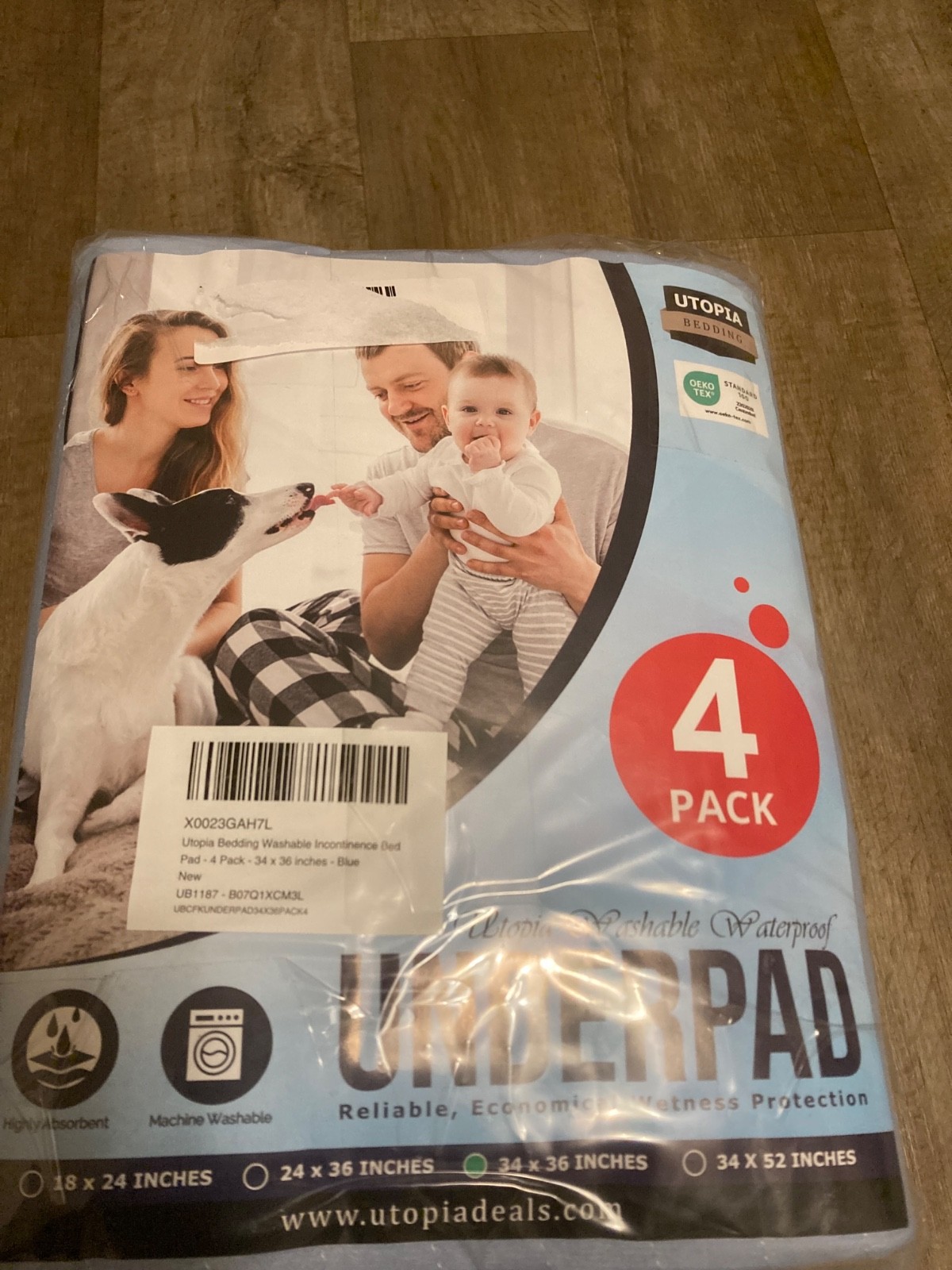 Utopia Bedding Washable Underpads 34″ X 36″ (Pack of 4), Waterproof Reusable Hea