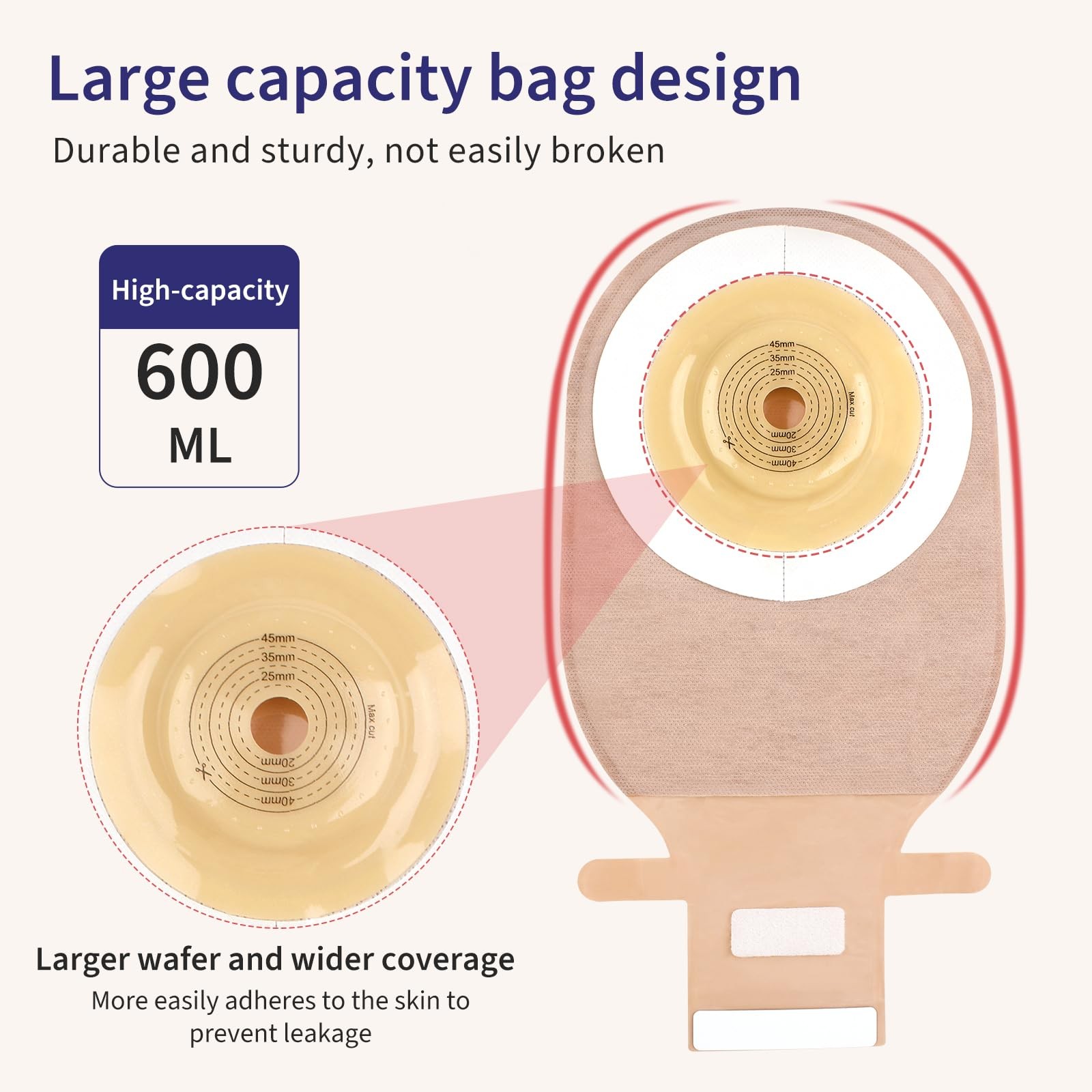 10 PCS Colostomy Bags Convex Ostomy Bag, One-Piece Ostomy Drain Pouches with …