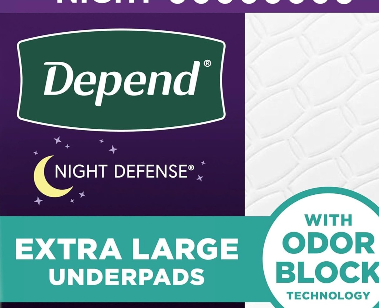 Depend Night Defense XL Underpads Absorbent Bed Pads 36″x30″ 24ct