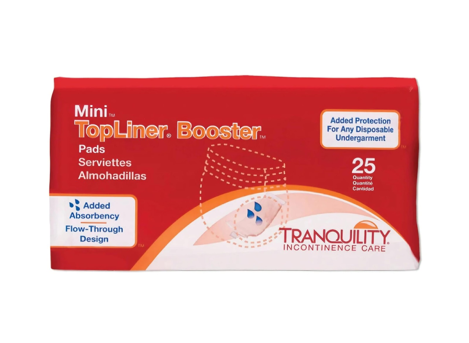 Tranquility TopLiner Mini Booster Pad Small Diaper Inserts Pk/25