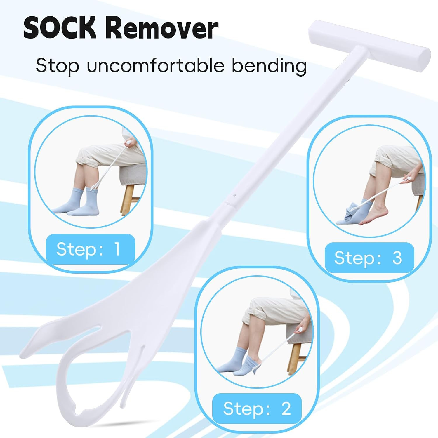 Sock Aid Kit, Sock Puller Aid Easy on and Off, Sock Assistant Device No Bending,