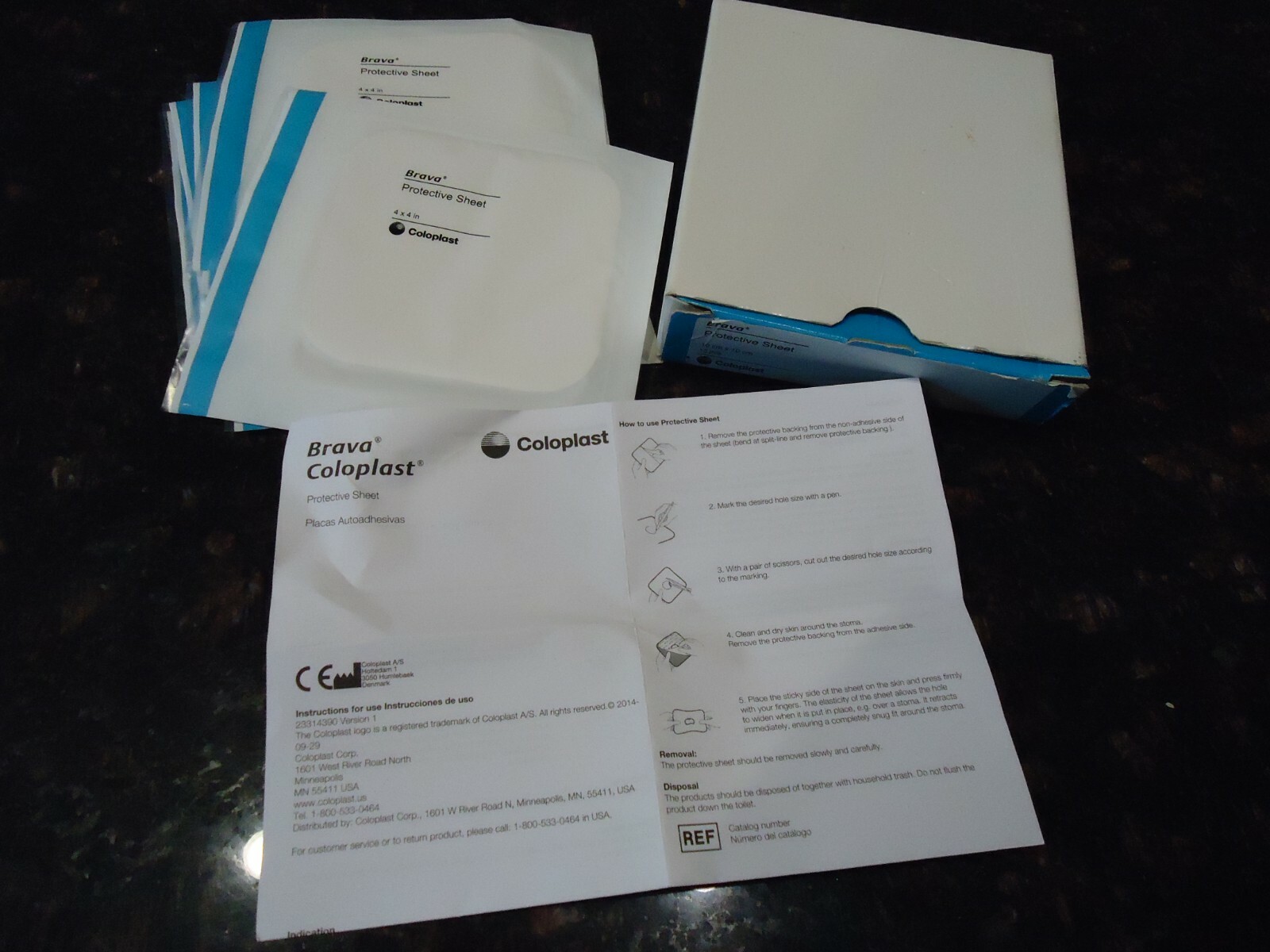 (7) pcs Brava Coloplast #032105 Brava Protective Sheets 4″ X 4″