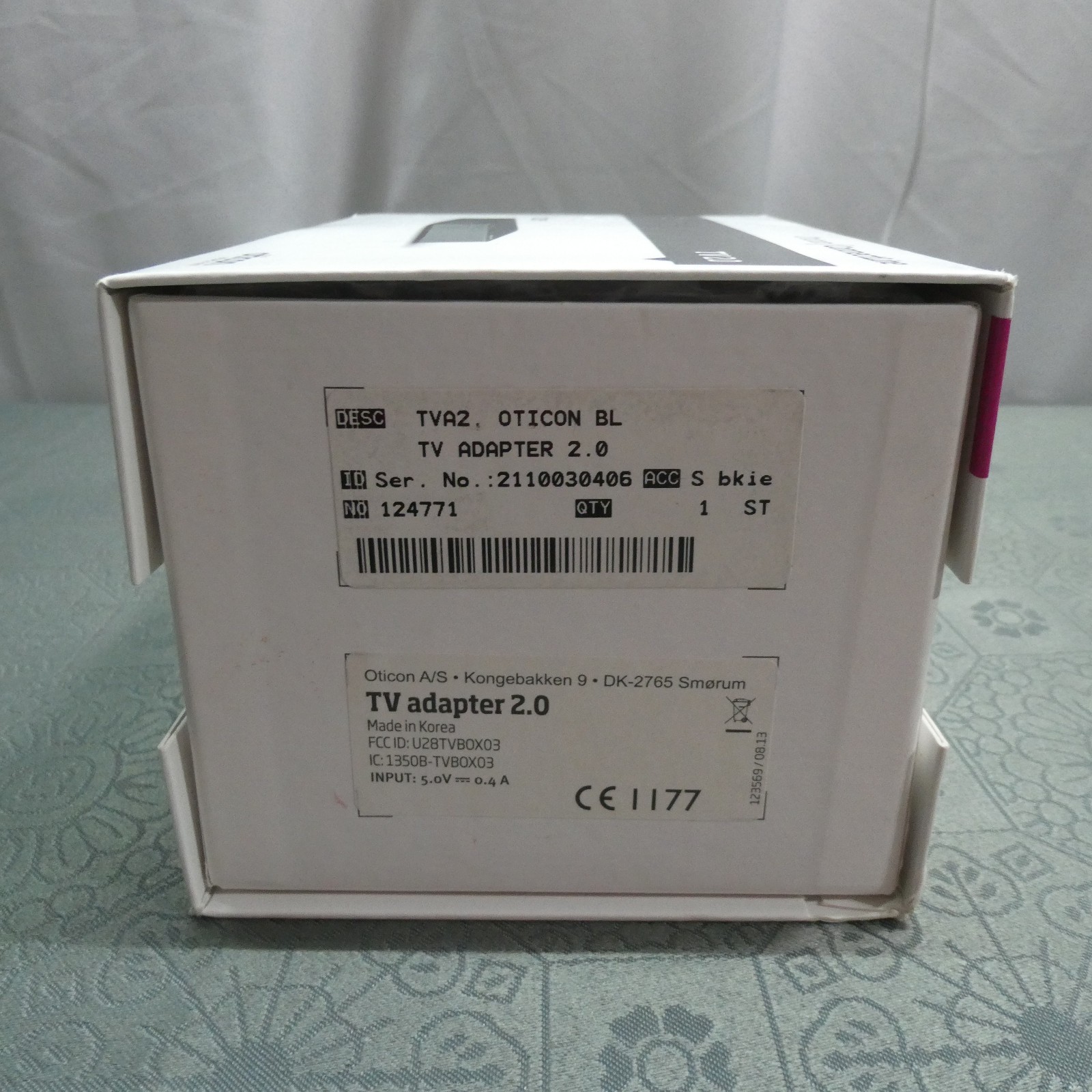 Oticon ConnectLine TV 2.0 Adapter Hearing Aid Streamer w/ Cables Complete