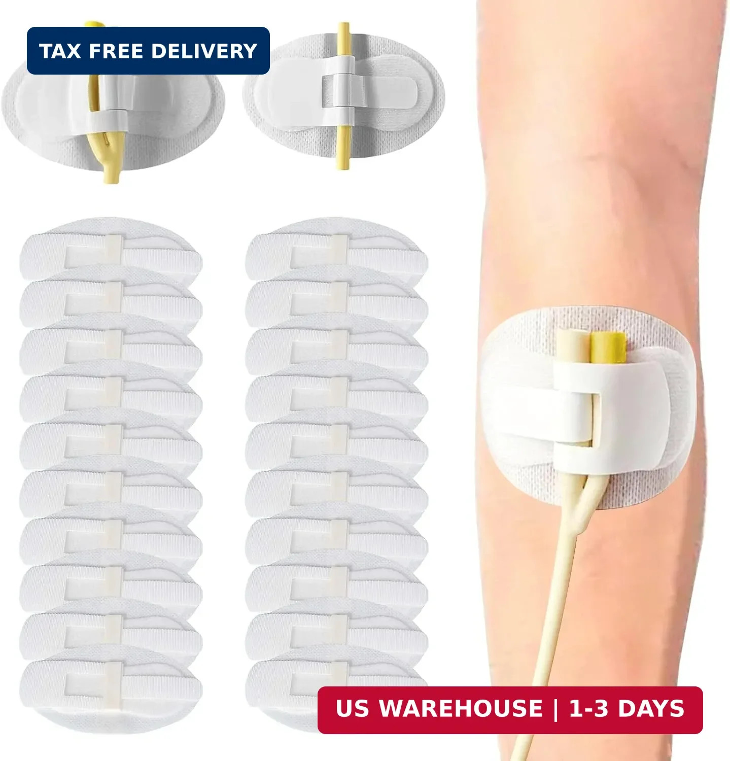 20Pcs Foley Catheter Stabilization Device, Catheter Tube Holder, Adhesive Cathet