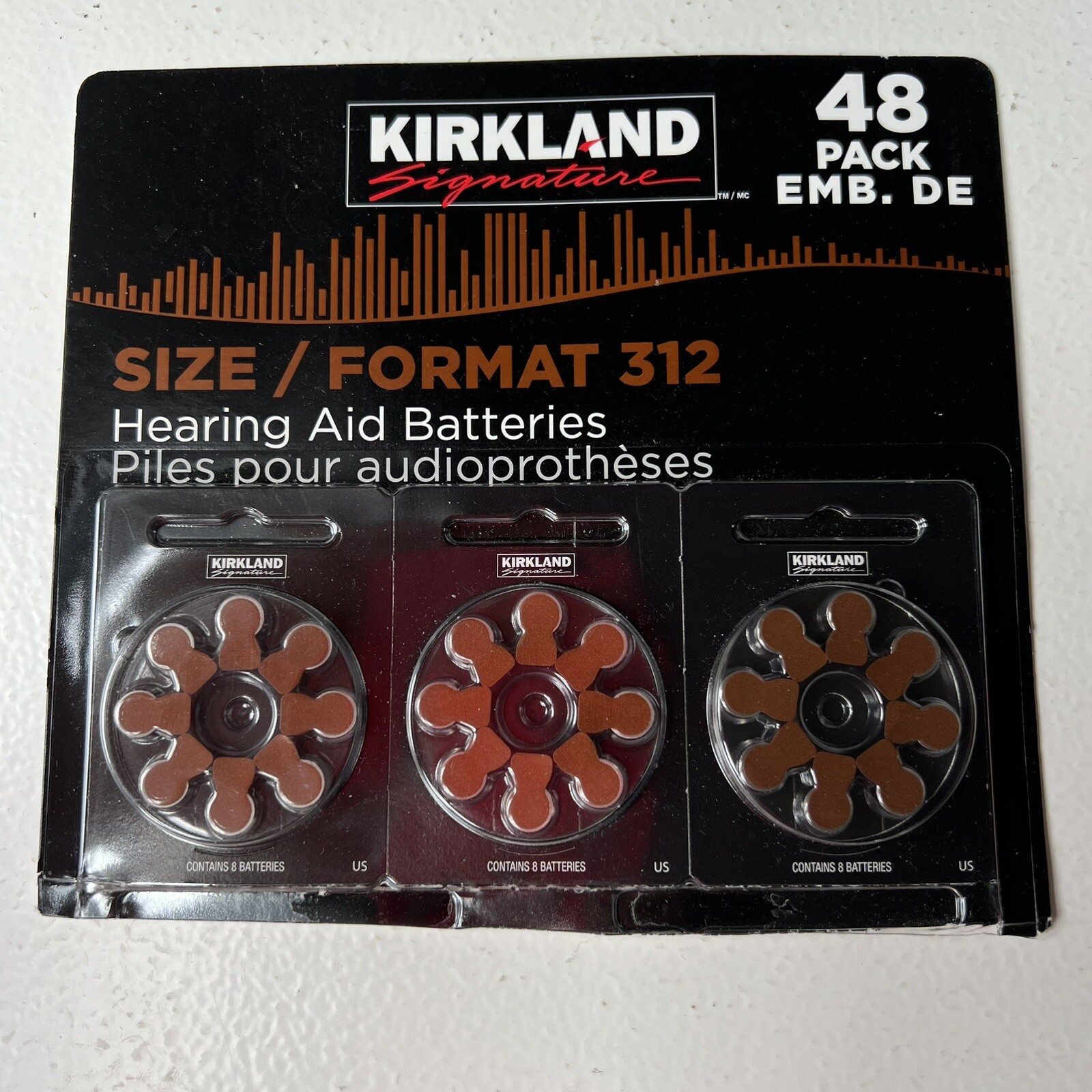 Kirkland Hearing Aid Batteries Sz 312 (Exp.5/27) Mercury Free 8 X 2 Packs= 16 ct
