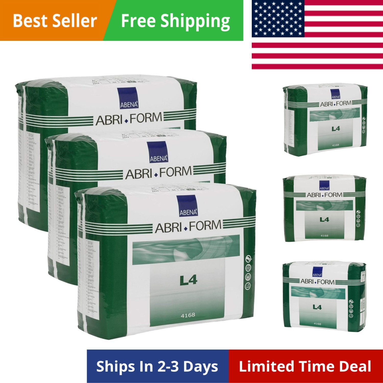 Abri-Form Comfort Plastic-Backed Briefs, Level 4, Medium To Large Sizes Large…