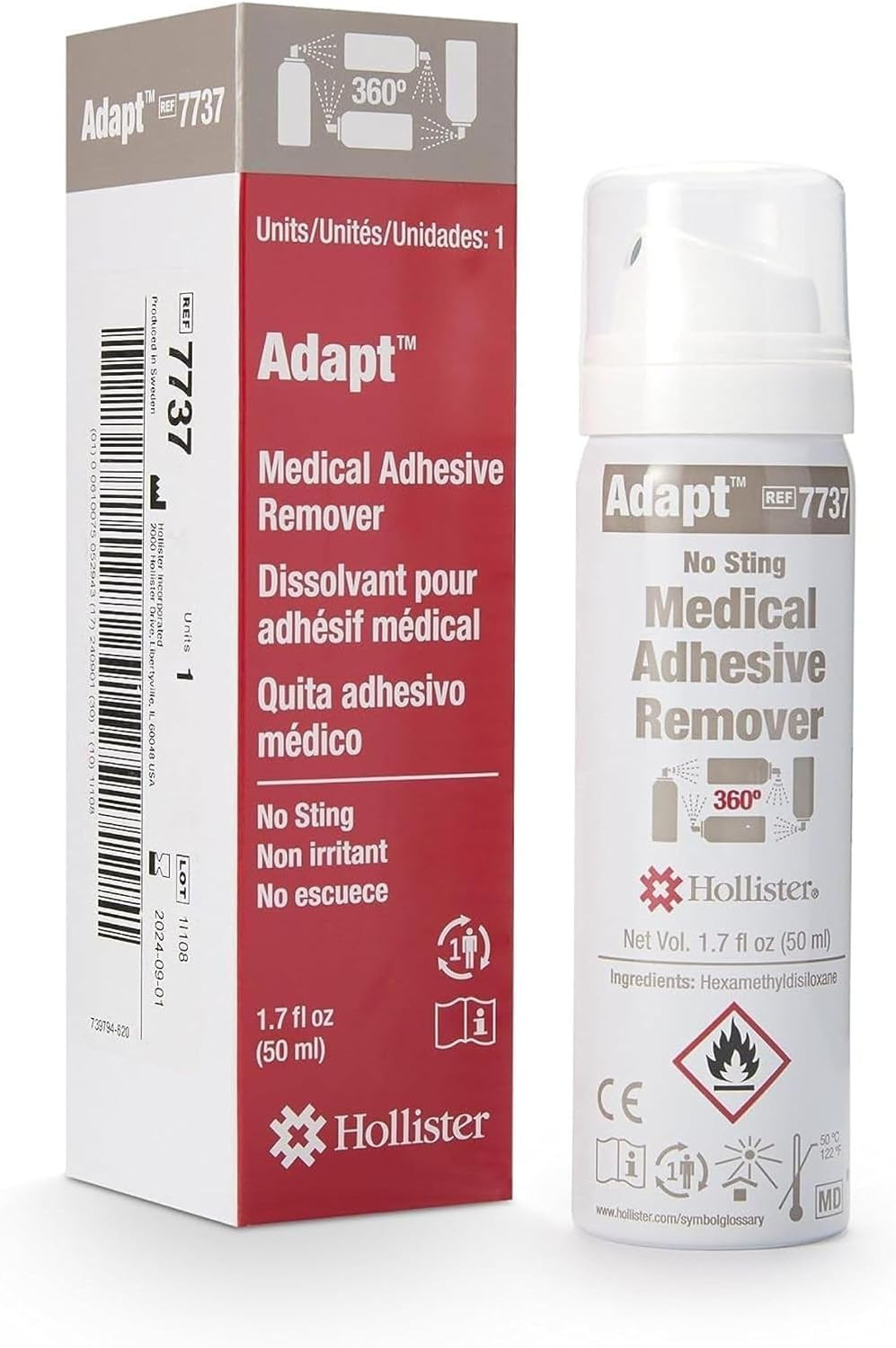 Hollister 7737 Adapt Medical Adhesive Remover Spray, 1.7 Oz. – Adhesive Remover