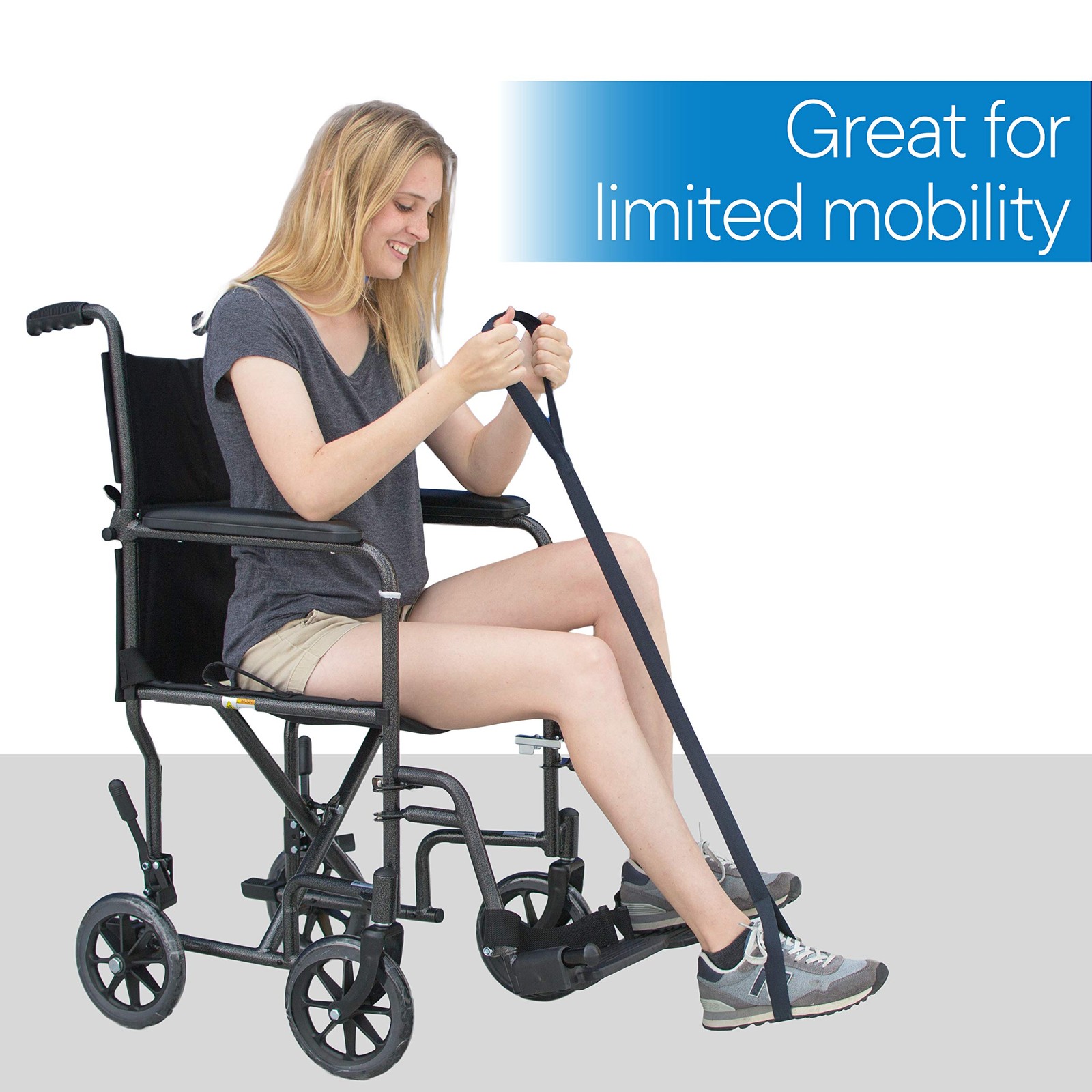 RMS Premium 35” Leg Lifter with Hand Strap & 35 Inch (Pack of 1), Dark Blue