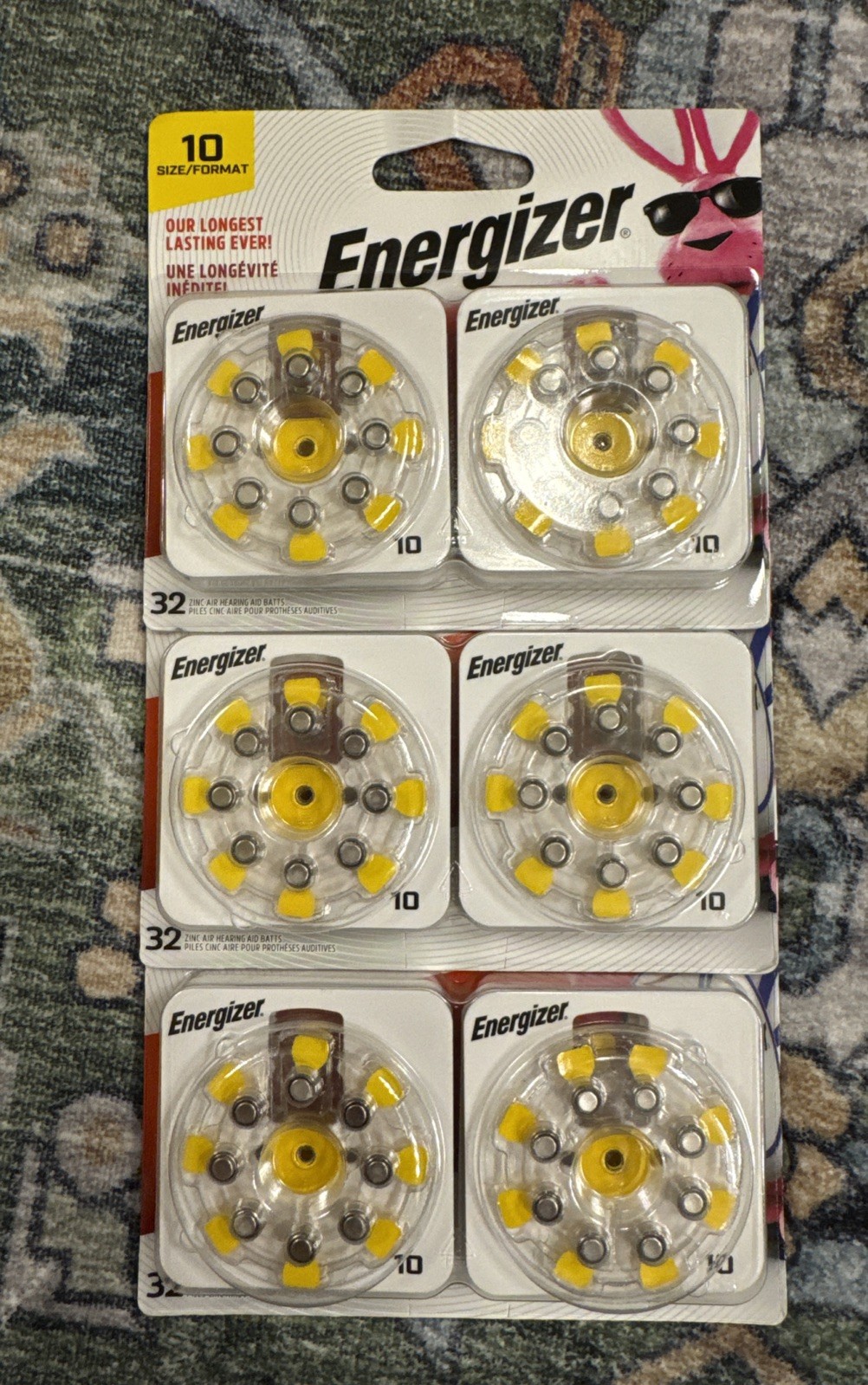 Energizer-Size 10 Hearing Aid Batteries AZ10DP-32 Per Pack/96 Total EXP 8/25