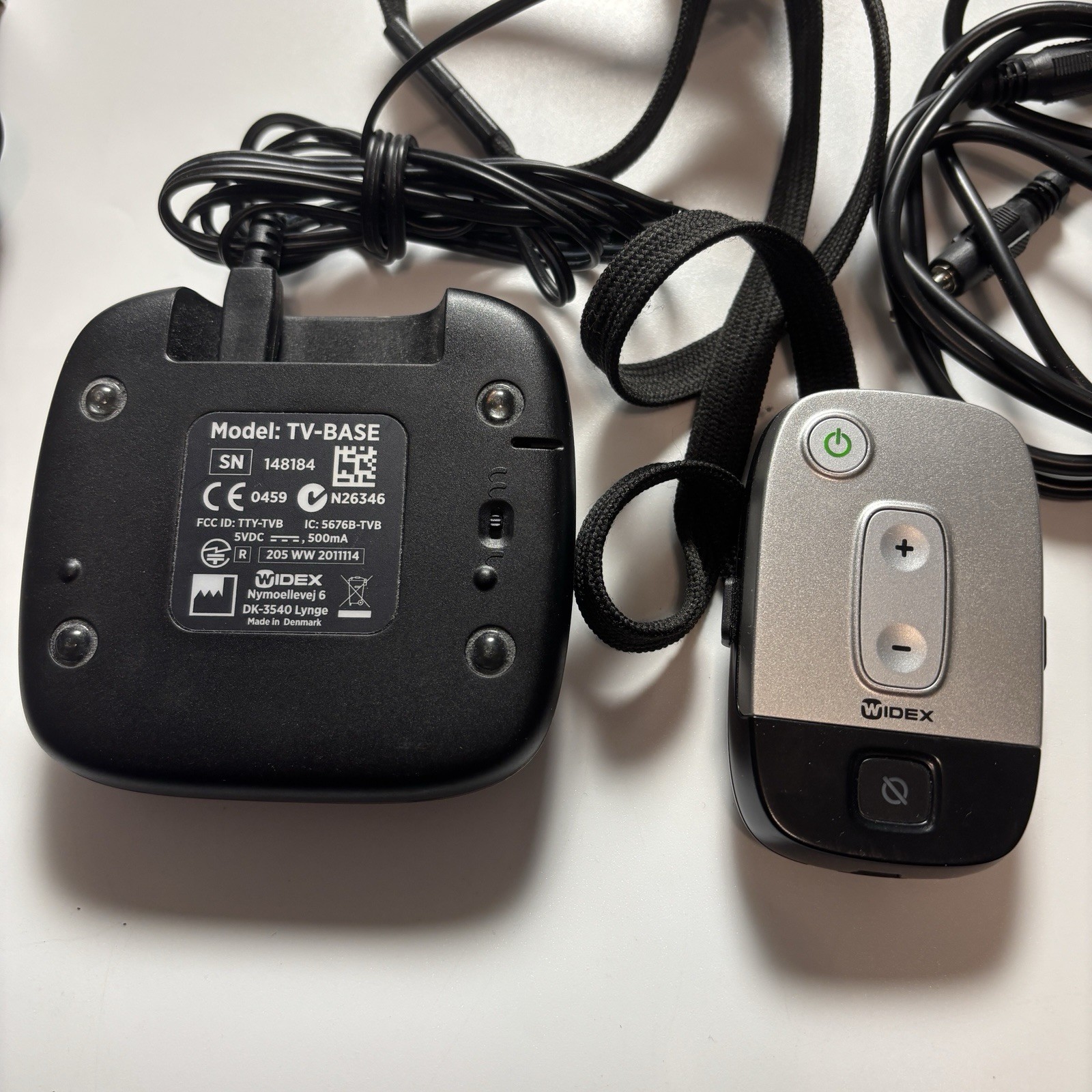 Widex TV-DEX Wireless TV Streamer Controller Hearing Aid Lot Cables Charger Lot