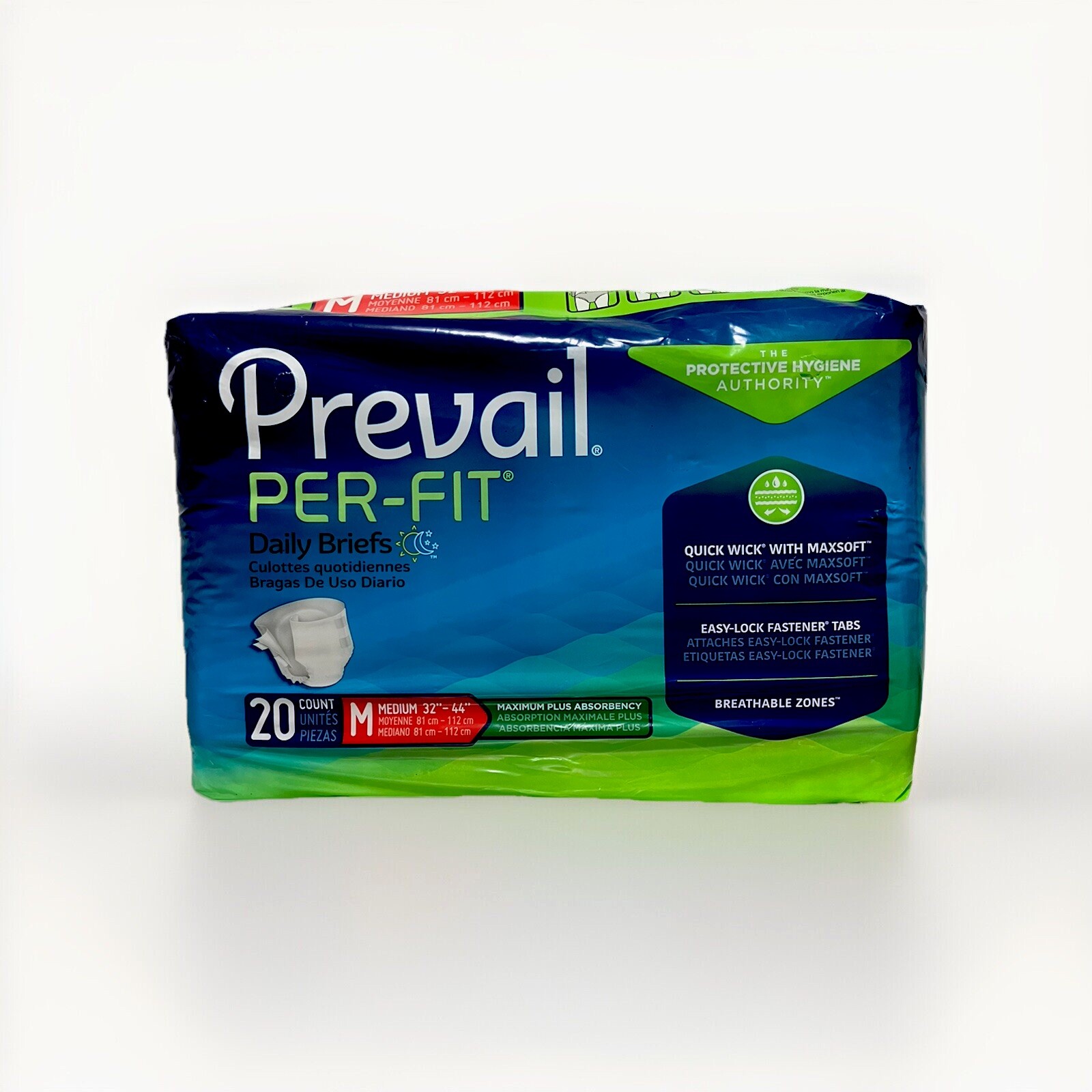 Prevail Per-Fit Maximum Plus Incontinence Brief M Breathable PF-012/2 20Ct