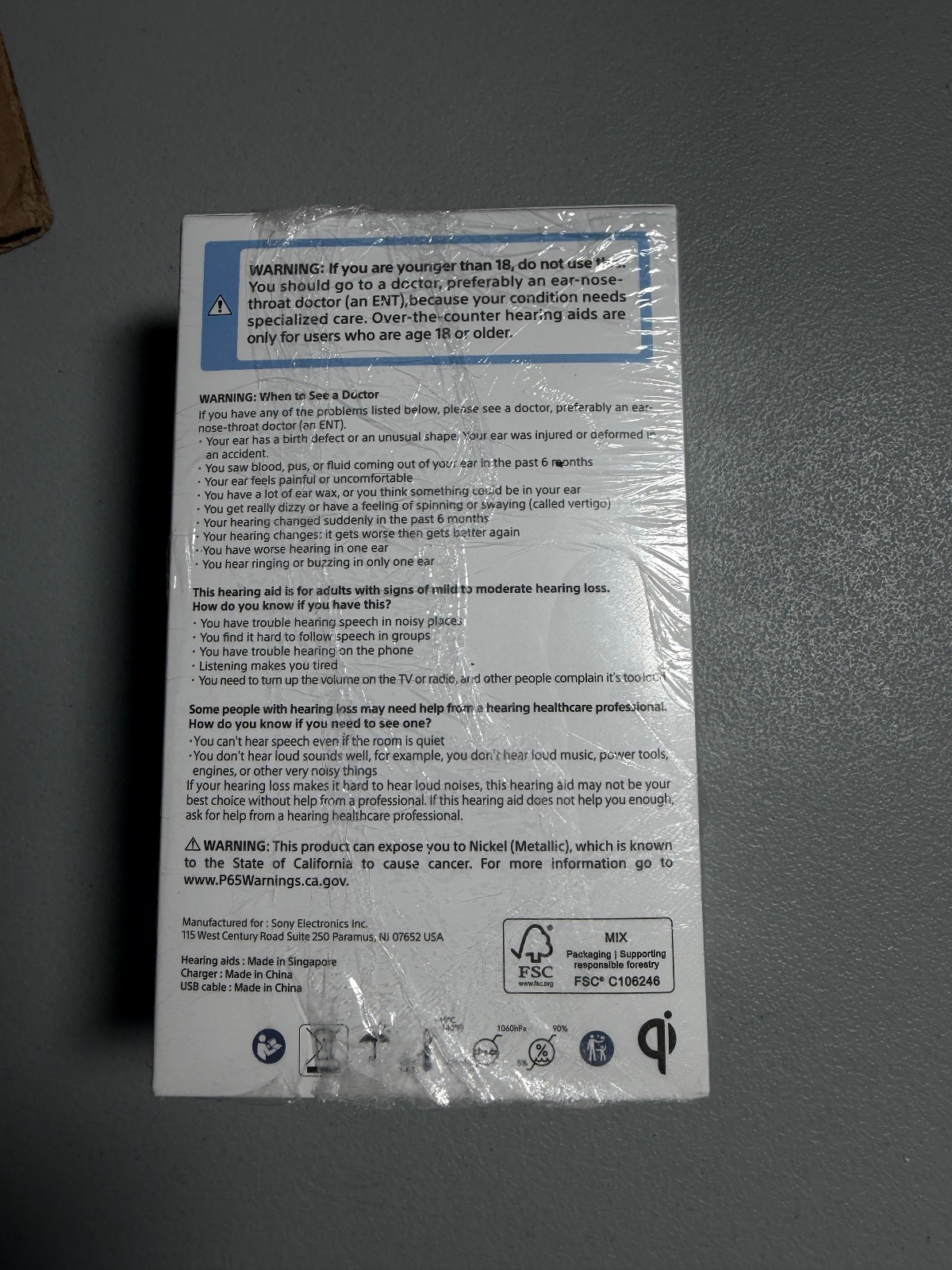 Sony CRE-C20 Self-Fitting Rechargeable OTC Hearing Aids