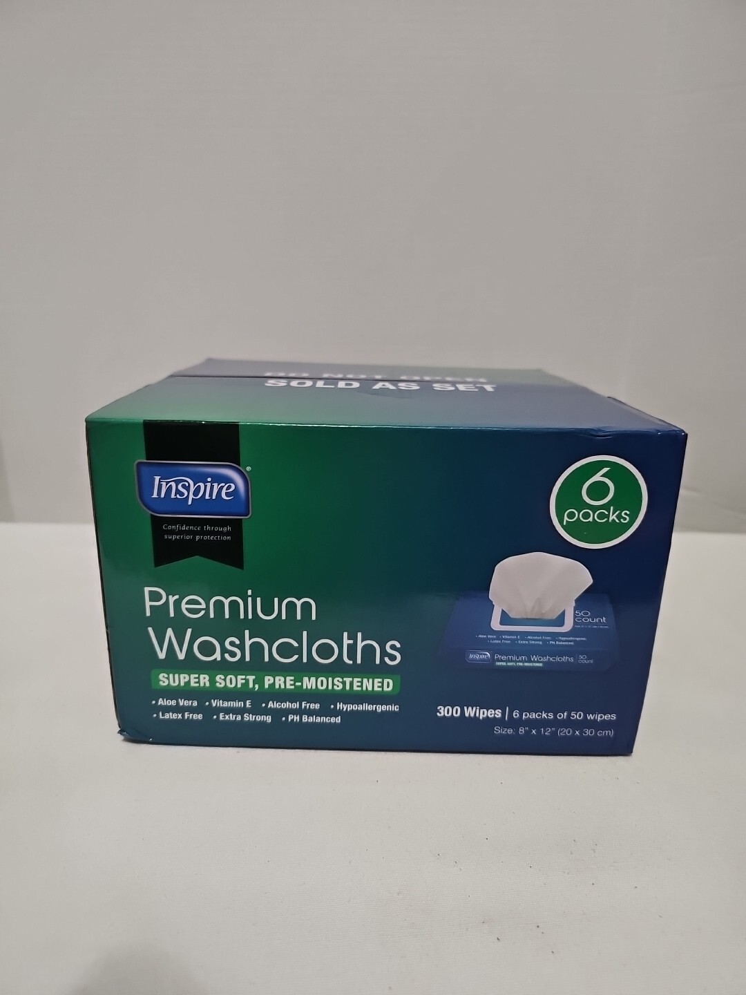 SEALED●Adult Wet Wipes Premium Moistened Washcloths 8”X12” 300 Wipes Super Soft