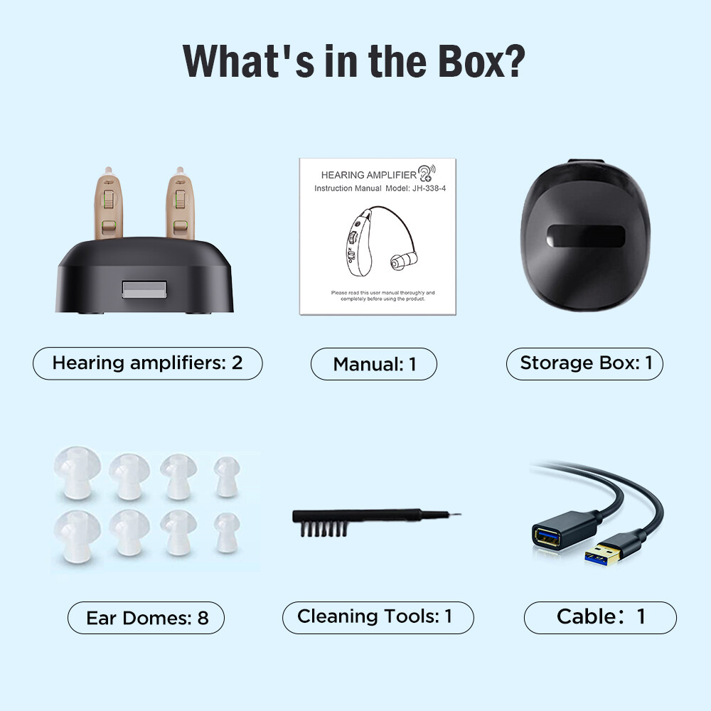 Rechargeable Hearing Aids With Noise Cancelling, Invisible In Ear With Case