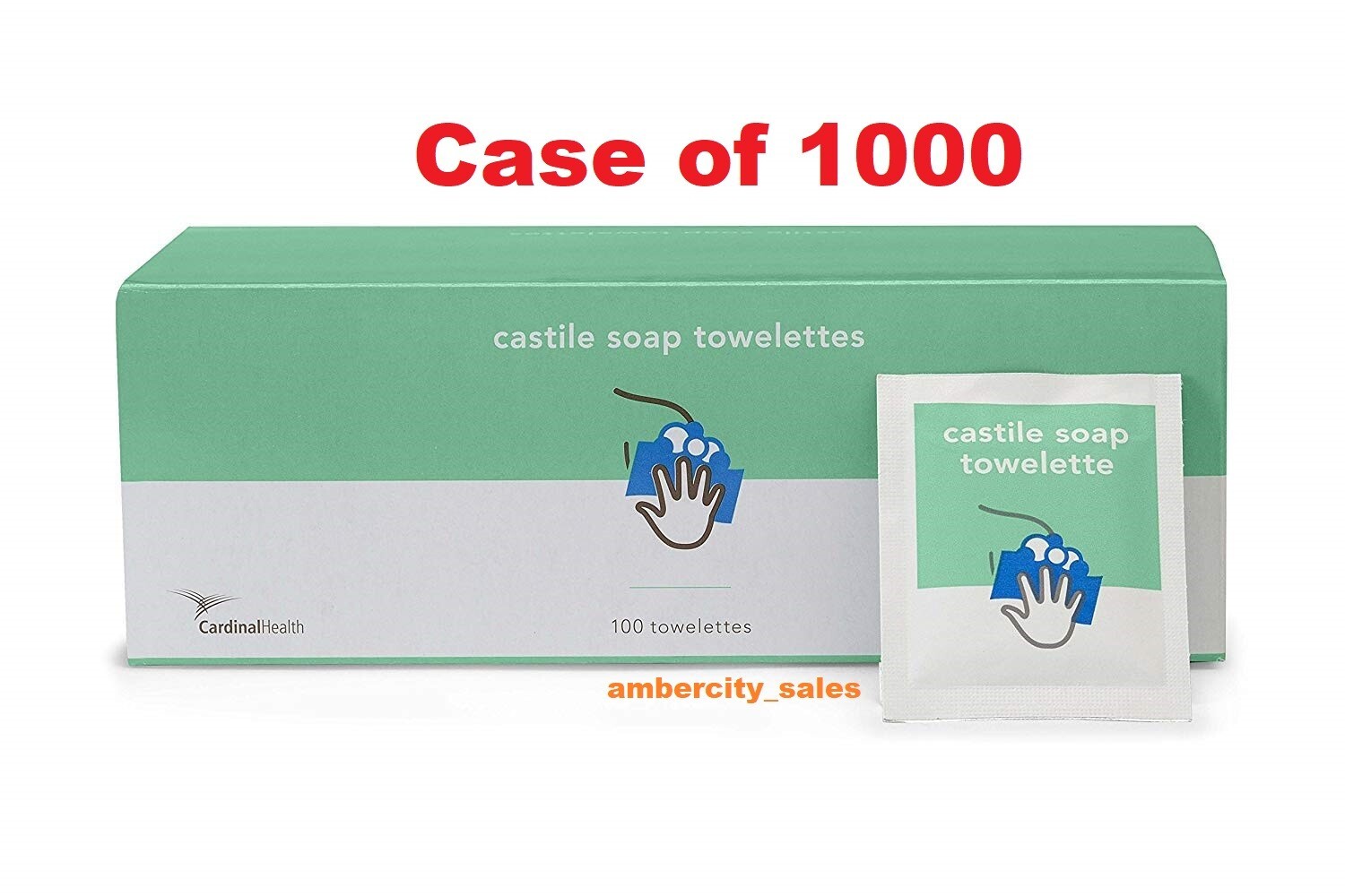 Castile Soap Towelettes by Cardinal Health (Case of 1000; 10 boxes of 100)