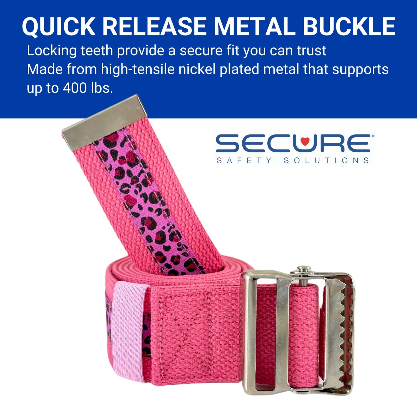 Secure Gait Belt for Seniors Metal Buckle Transfer Walking Aid Therapy 1 PCS