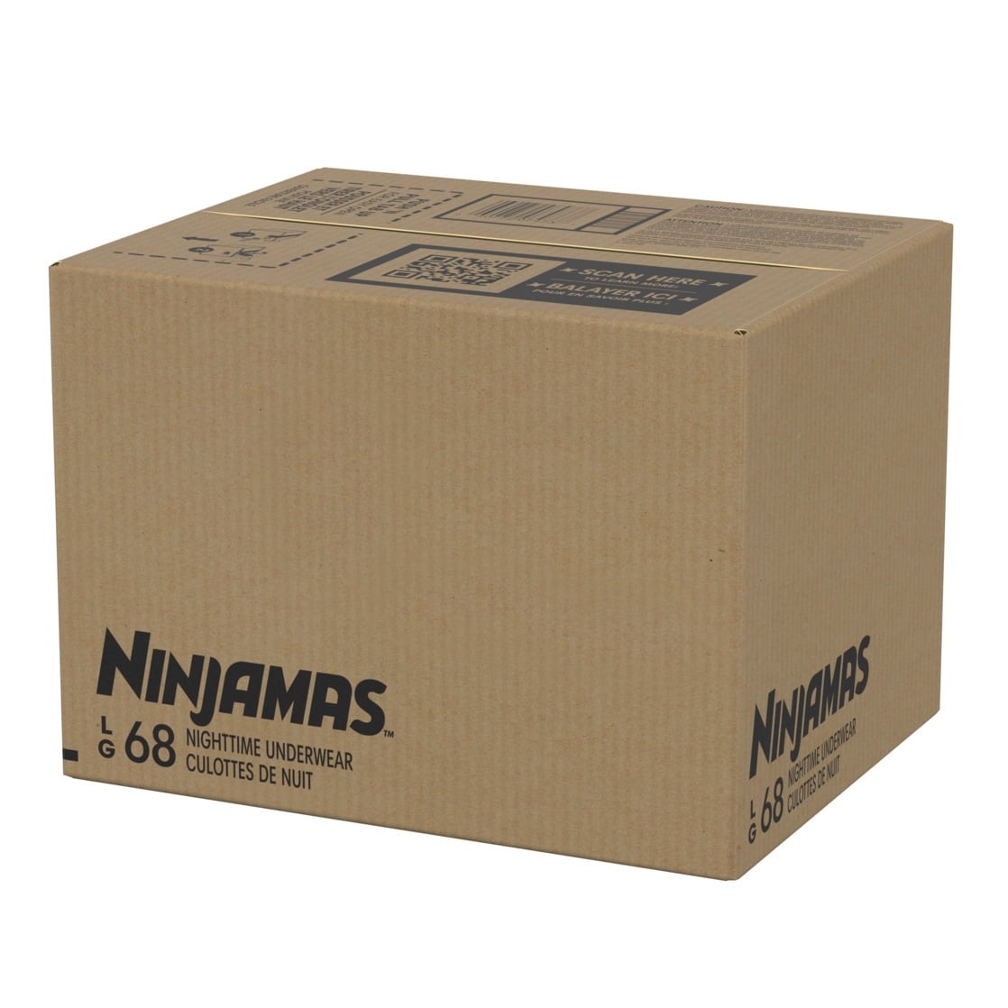 Ninjamas Boys Bedwetting Nighttime Underwear, Size L (64-95+ lbs), 68 Count